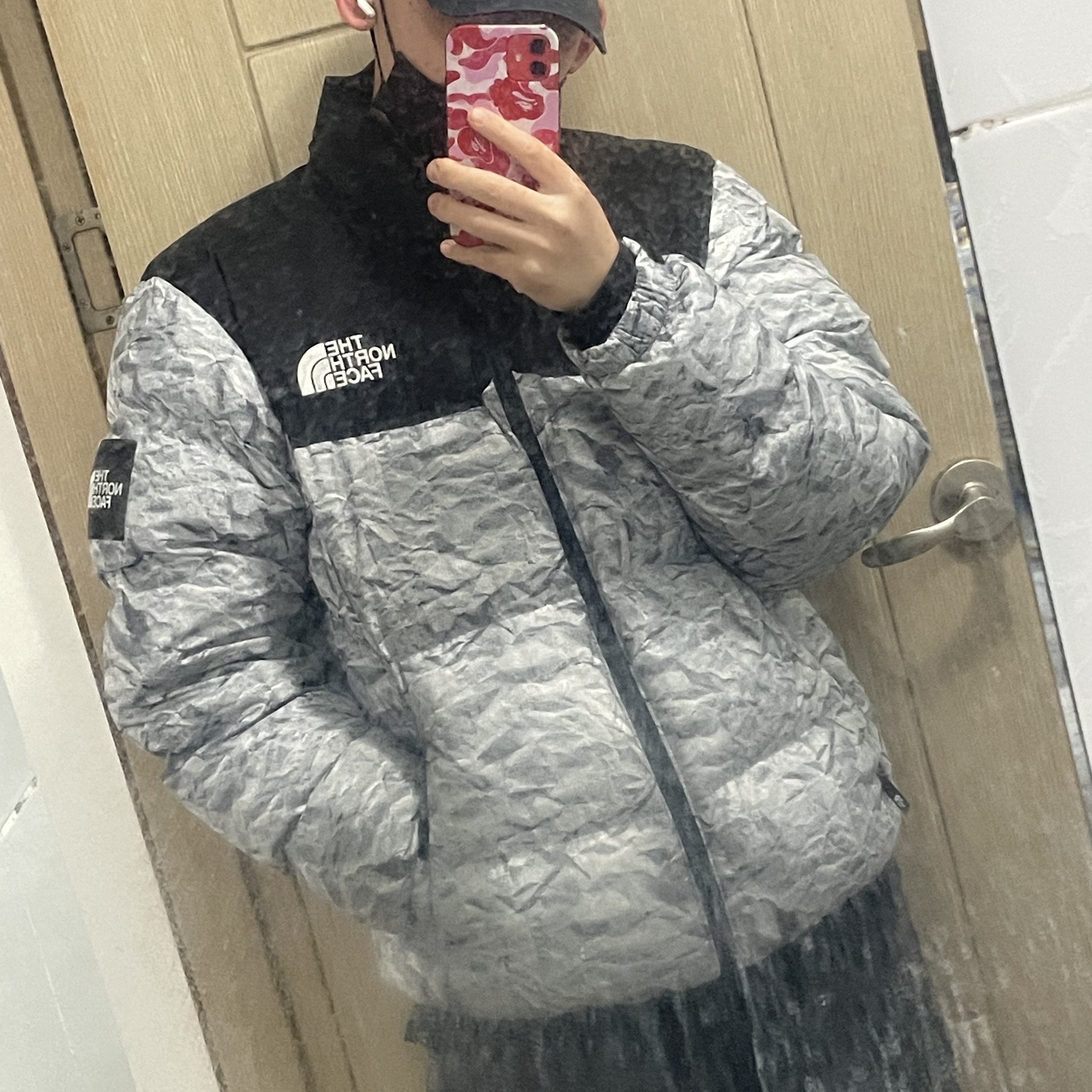 The North Face White Label Novelty Nuptse Down Jacket White 착용 스타일