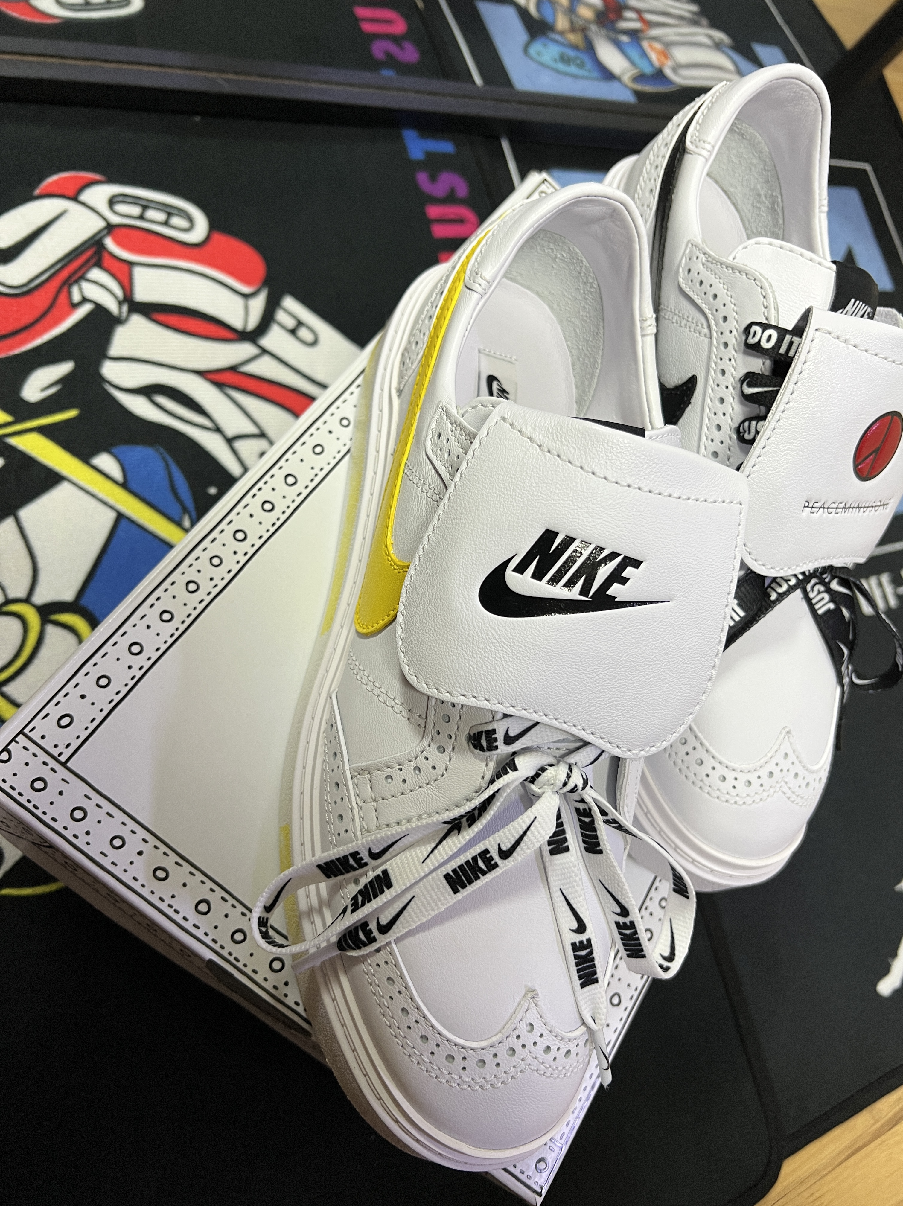 Nike x Peaceminusone Kwondo1 White 착용 스타일 - 3