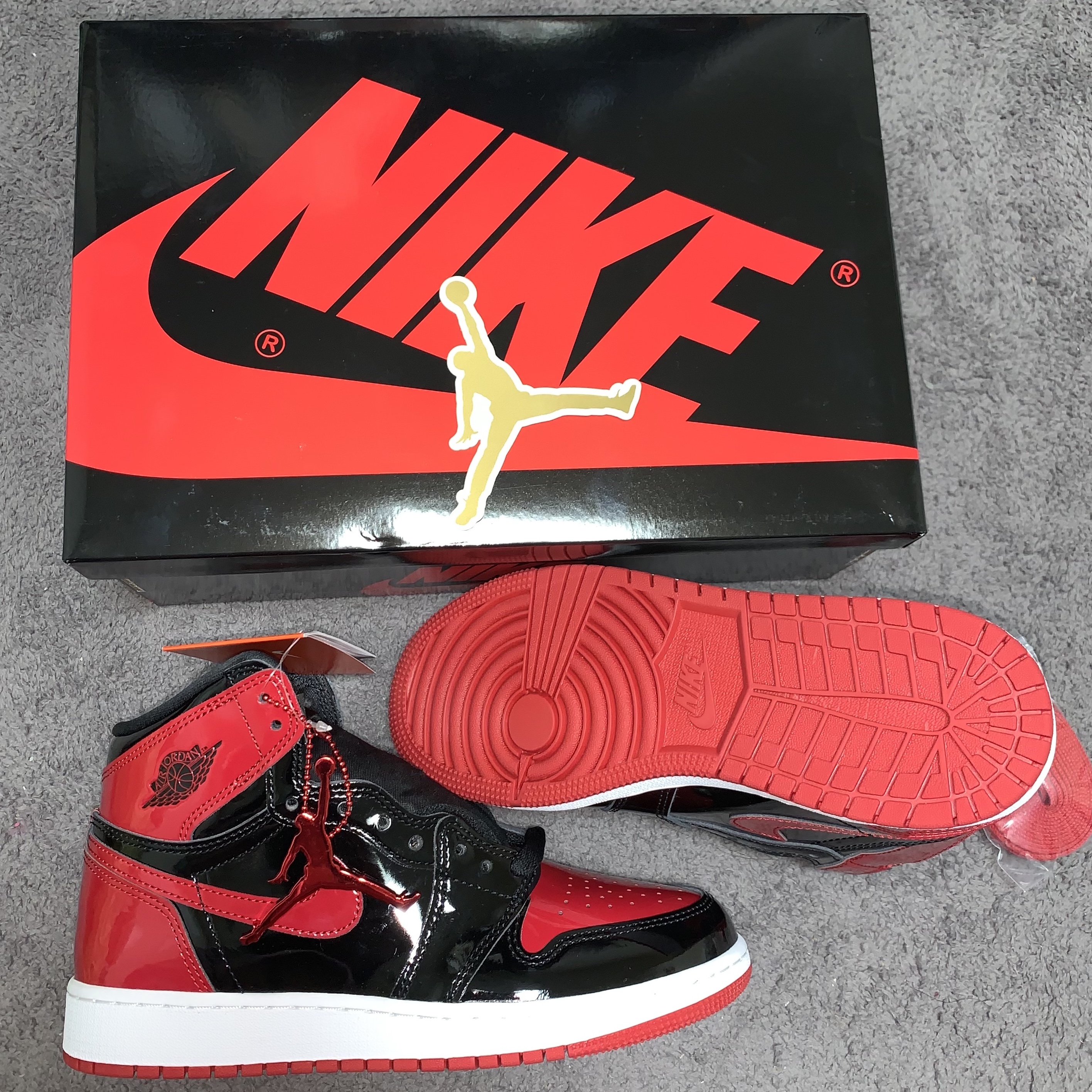 (GS) Jordan 1 Retro High OG Patent Bred 착용 스타일 - 2