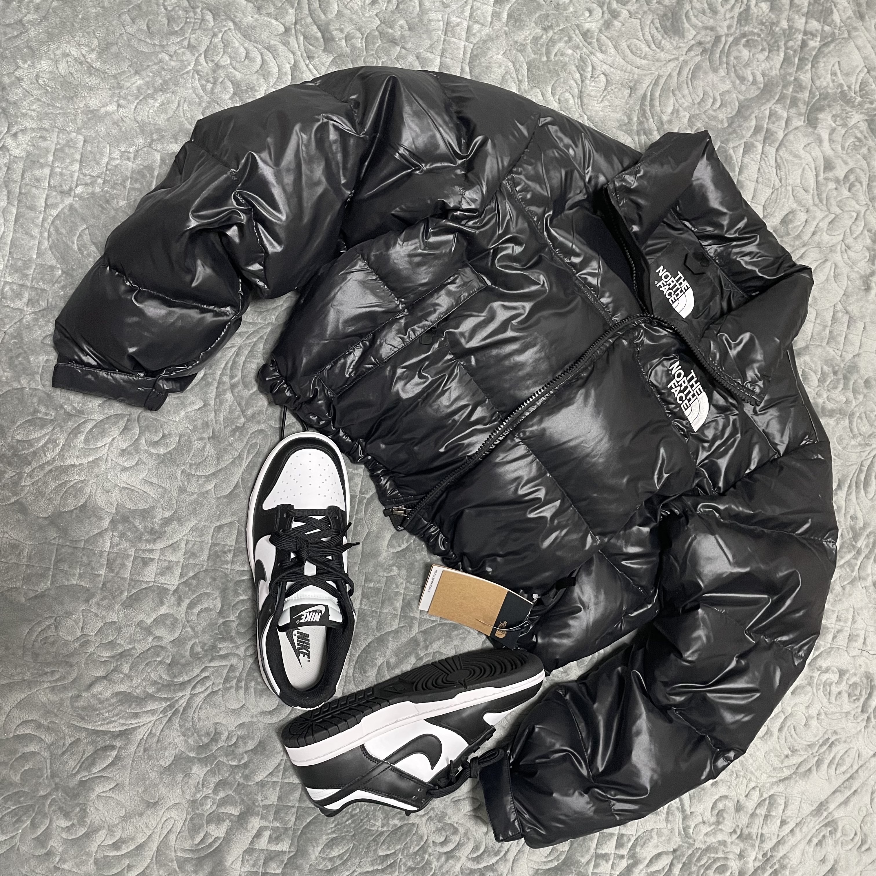 Nike Dunk Low Retro Black, (W) Nike Dunk Low Black 착용 스타일 - 1