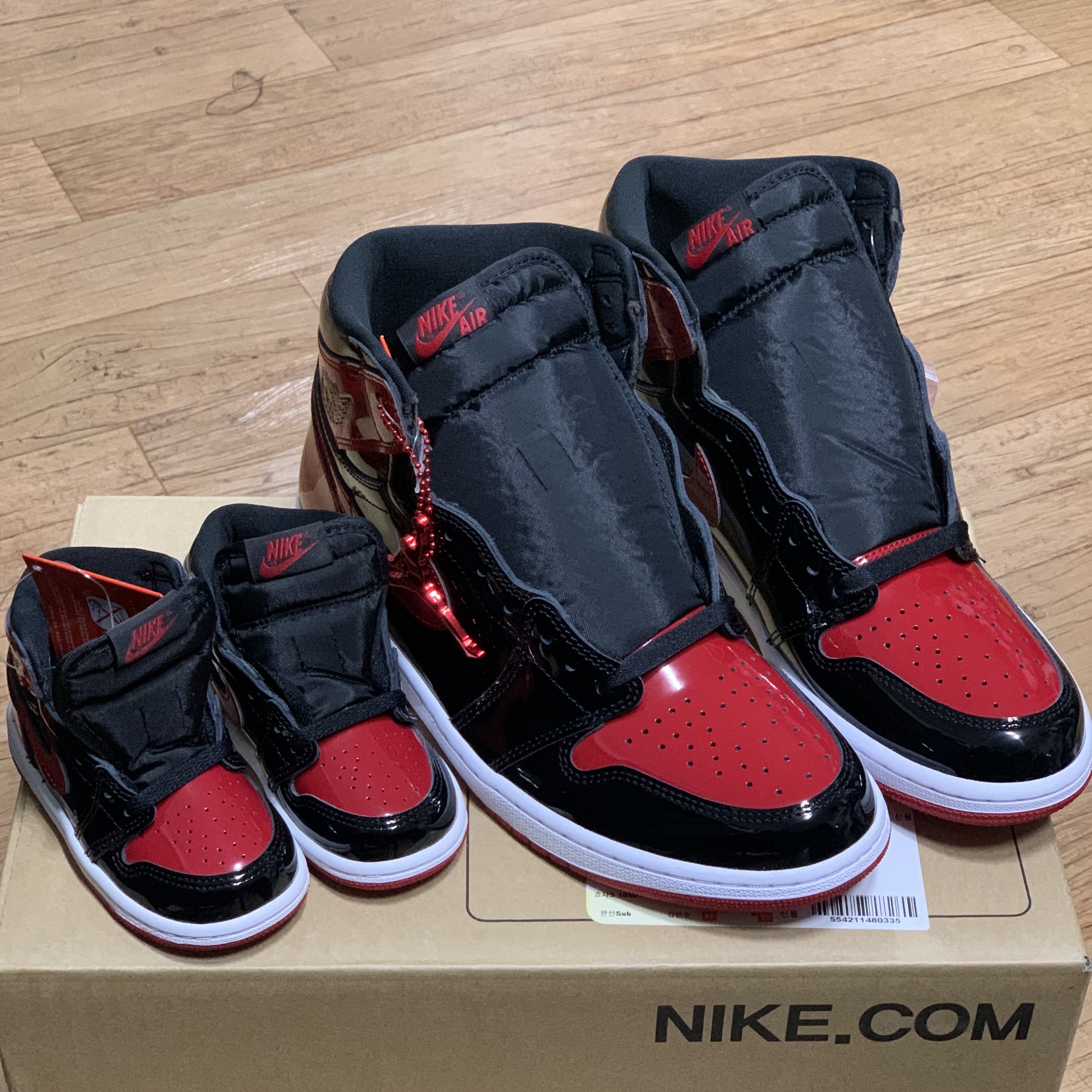Jordan 1 Retro High OG Patent Bred, (TD) Jordan 1 Retro High OG Patent Bred 착용 스타일 - 1