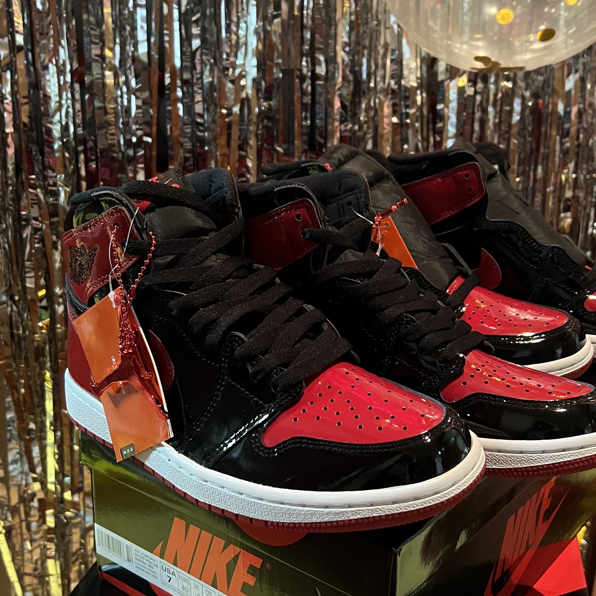 Jordan 1 Retro High OG Patent Bred, (GS) Jordan 1 Retro High OG Patent Bred 착용 스타일 - 5
