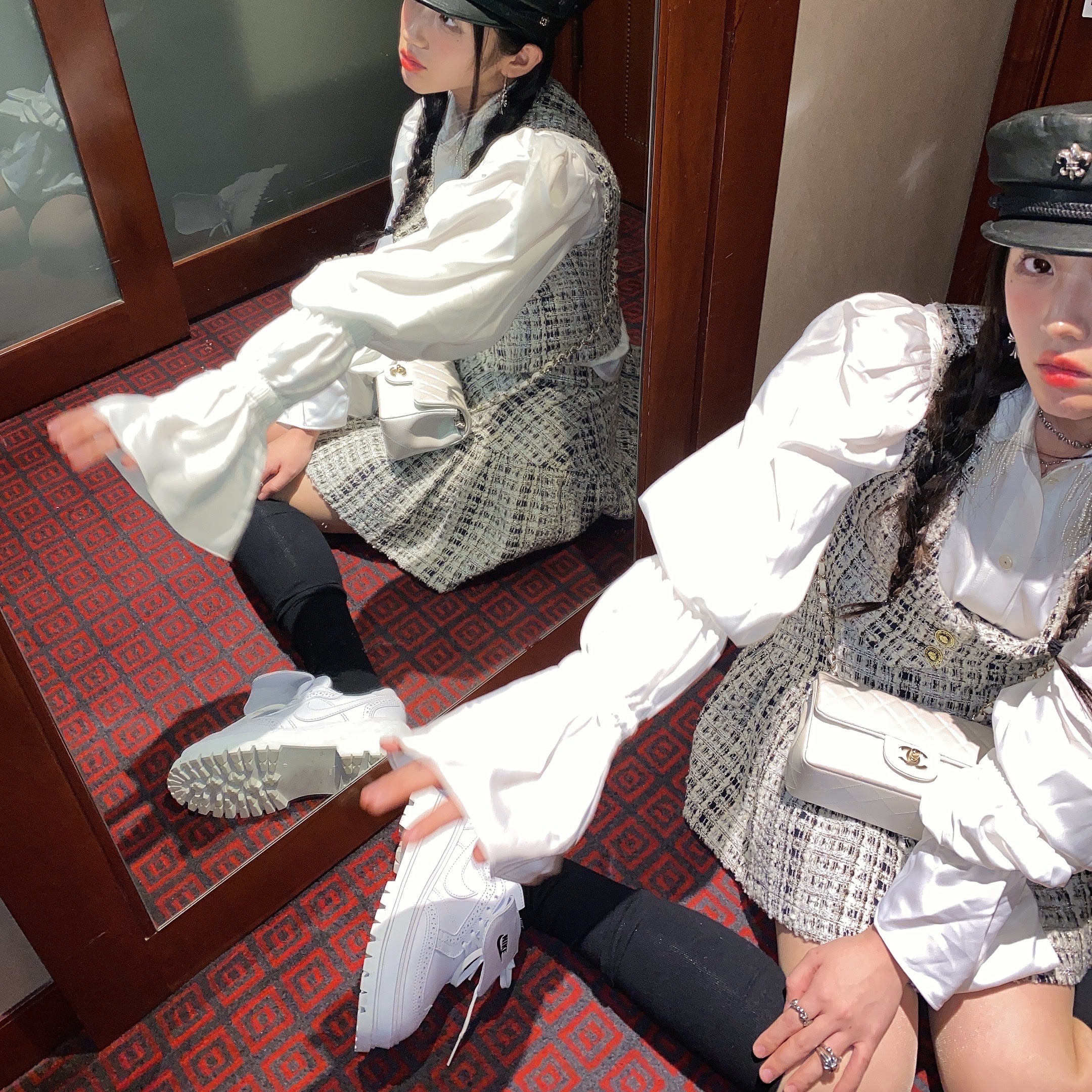 Nike x Peaceminusone Kwondo1 White 착용 스타일 - 2