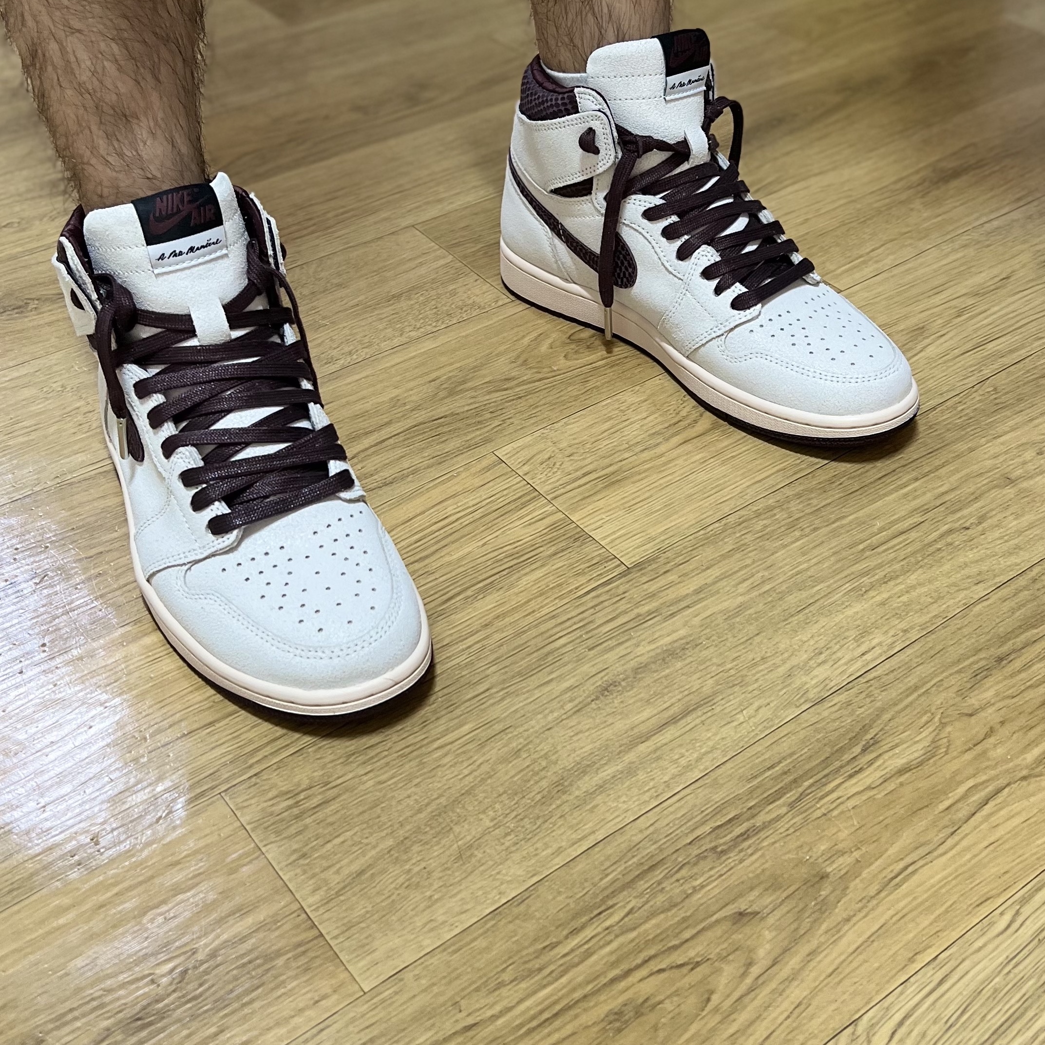 Jordan 1 x A Ma Maniere Retro High OG SP Sail and Burgundy 착용 스타일 - 4
