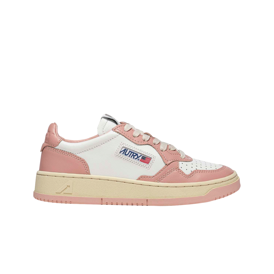 AULW-WB09 (W) Autry Medalist Low Leather Sneakers Pink White - 대표 이미지 #1