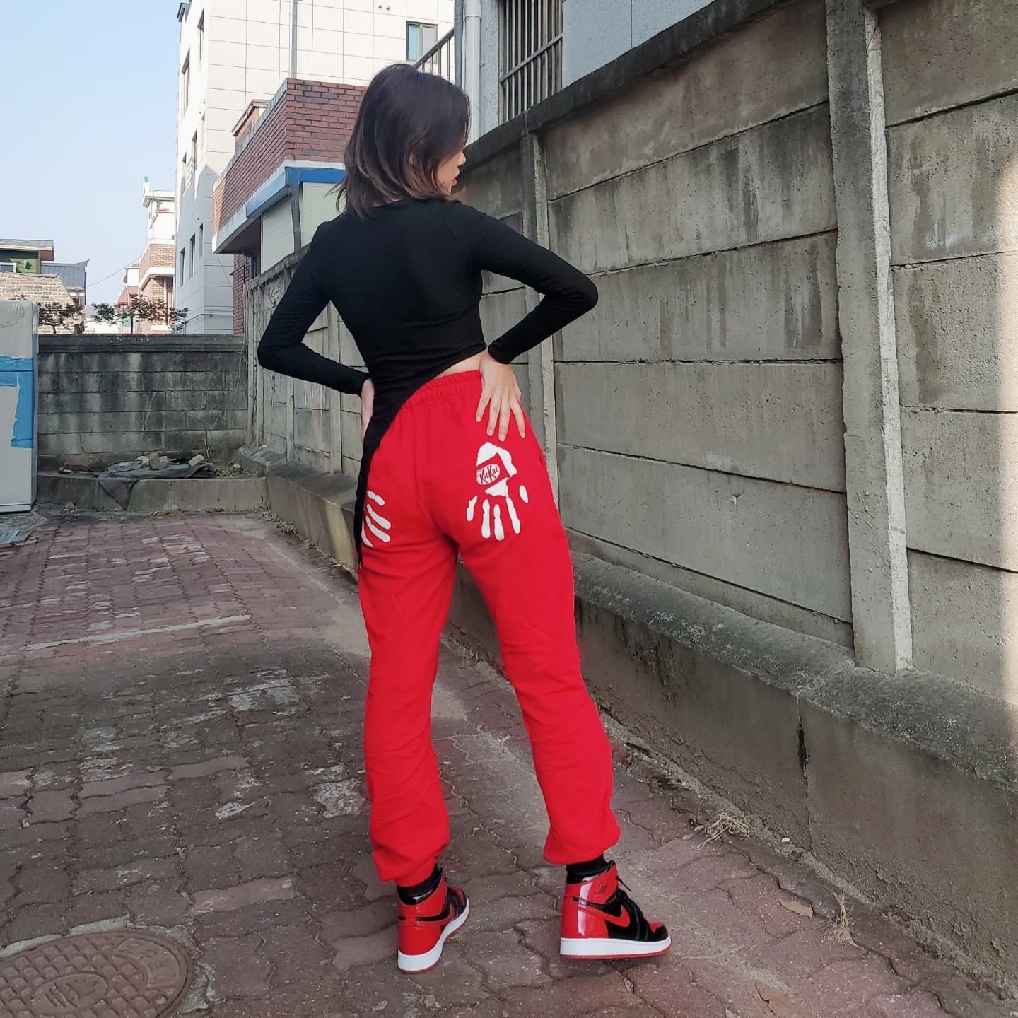 (GS) Jordan 1 Retro High OG Patent Bred, Jordan 1 Retro High OG Patent Bred 착용 스타일