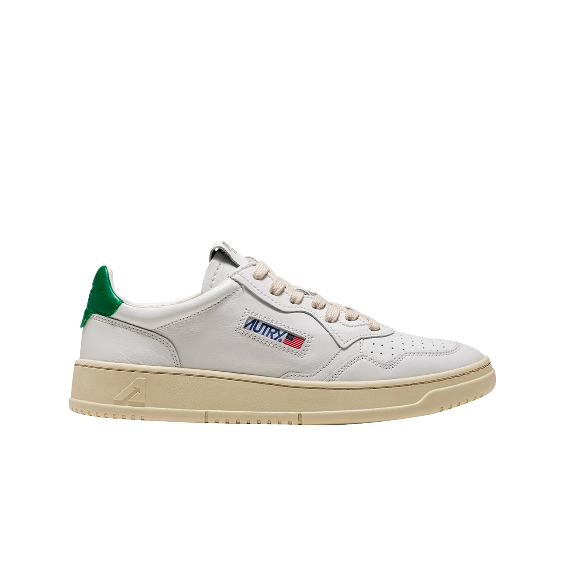 오트리 메달리스트 로우 레더 스니커즈 화이트 그린(Autry Medalist Low Leather Sneakers White Green)