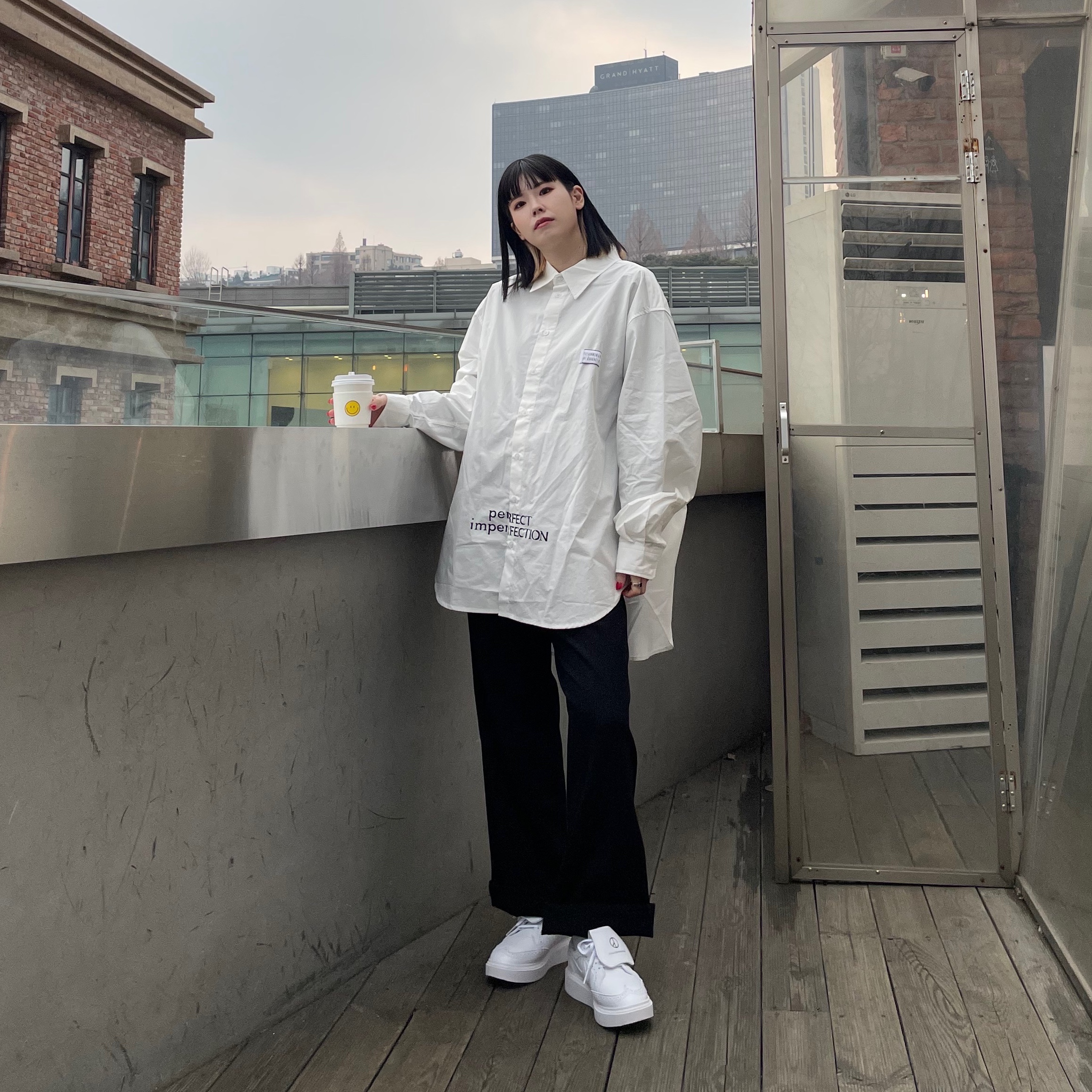 Nike x Peaceminusone Kwondo1 White 착용 스타일 - 1