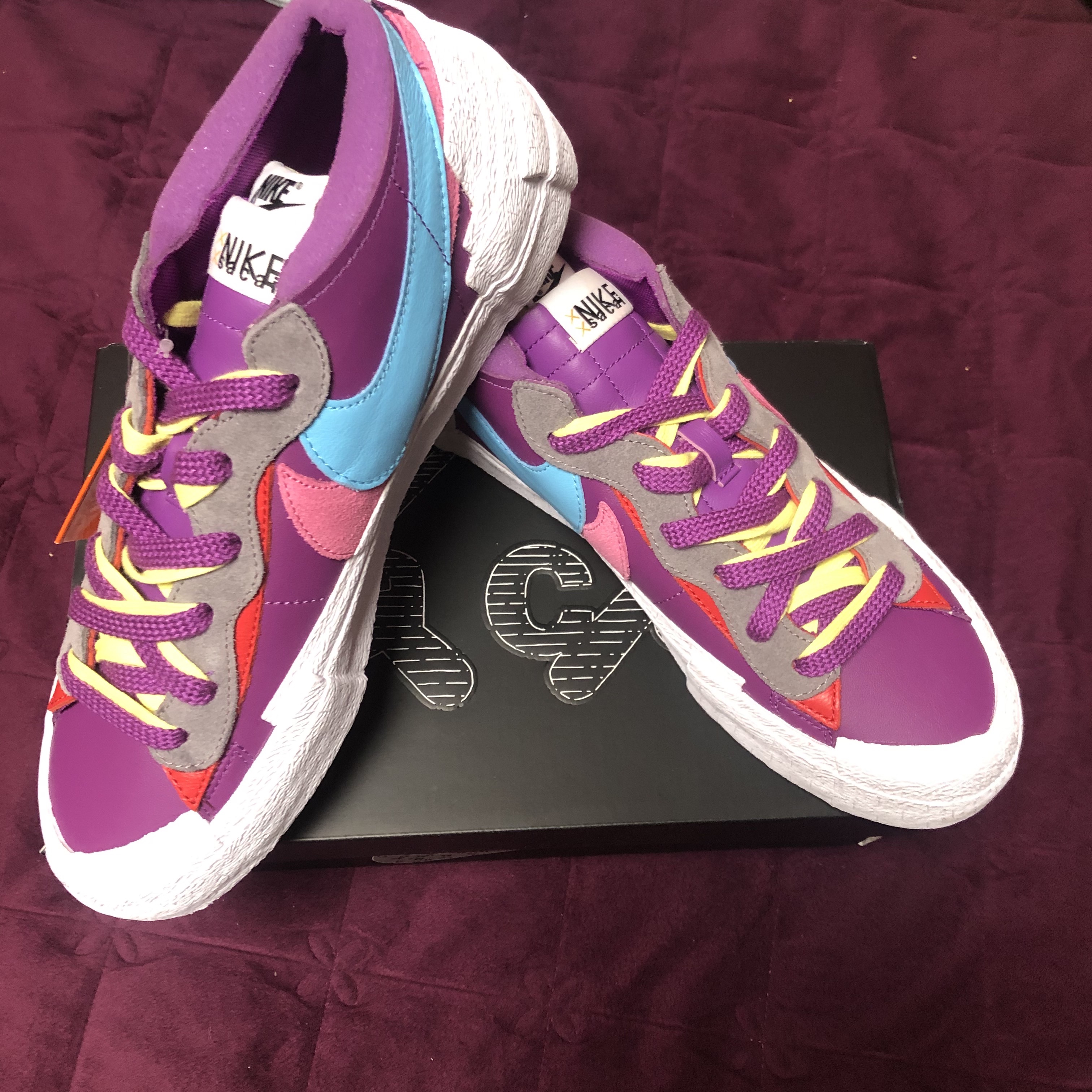 Nike x Sacai x Kaws Blazer Low Purple Dusk 착용 스타일 - 1