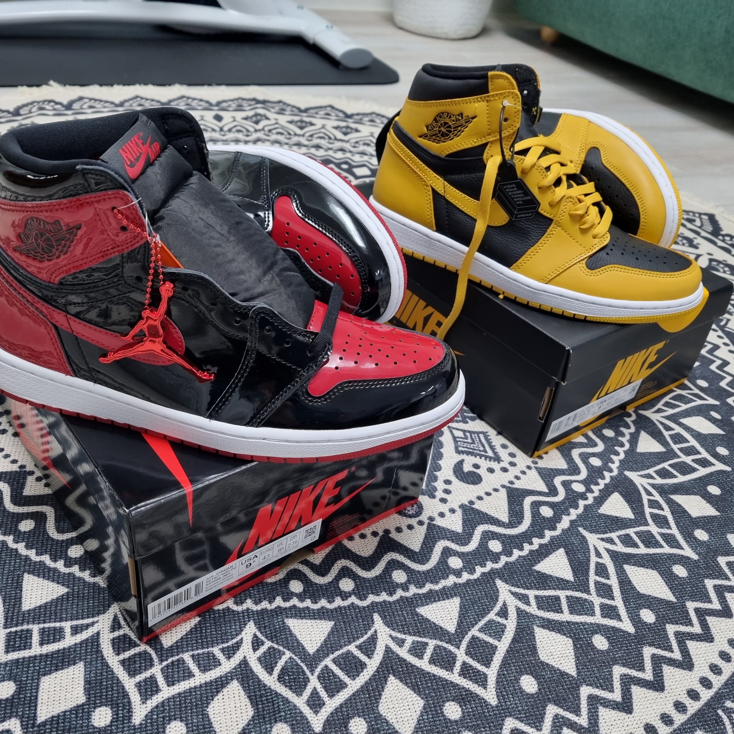 Jordan 1 Retro High OG Patent Bred, Jordan 1 Retro High OG Pollen 착용 스타일