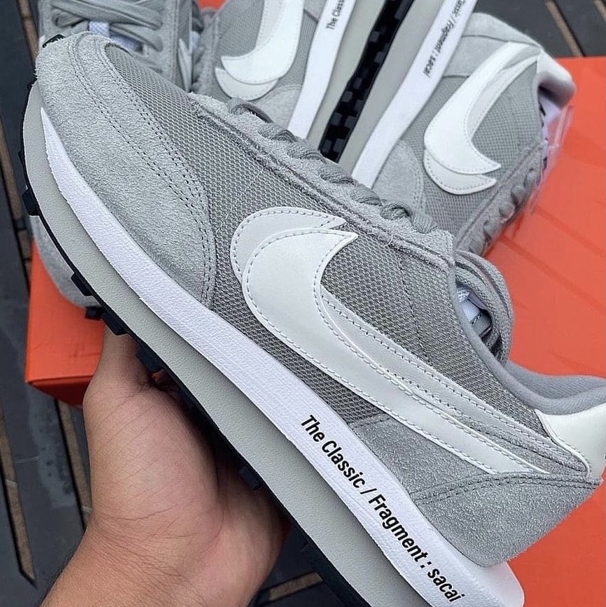 Nike x Sacai x Fragment LDWaffle Light Smoke Grey 착용 스타일