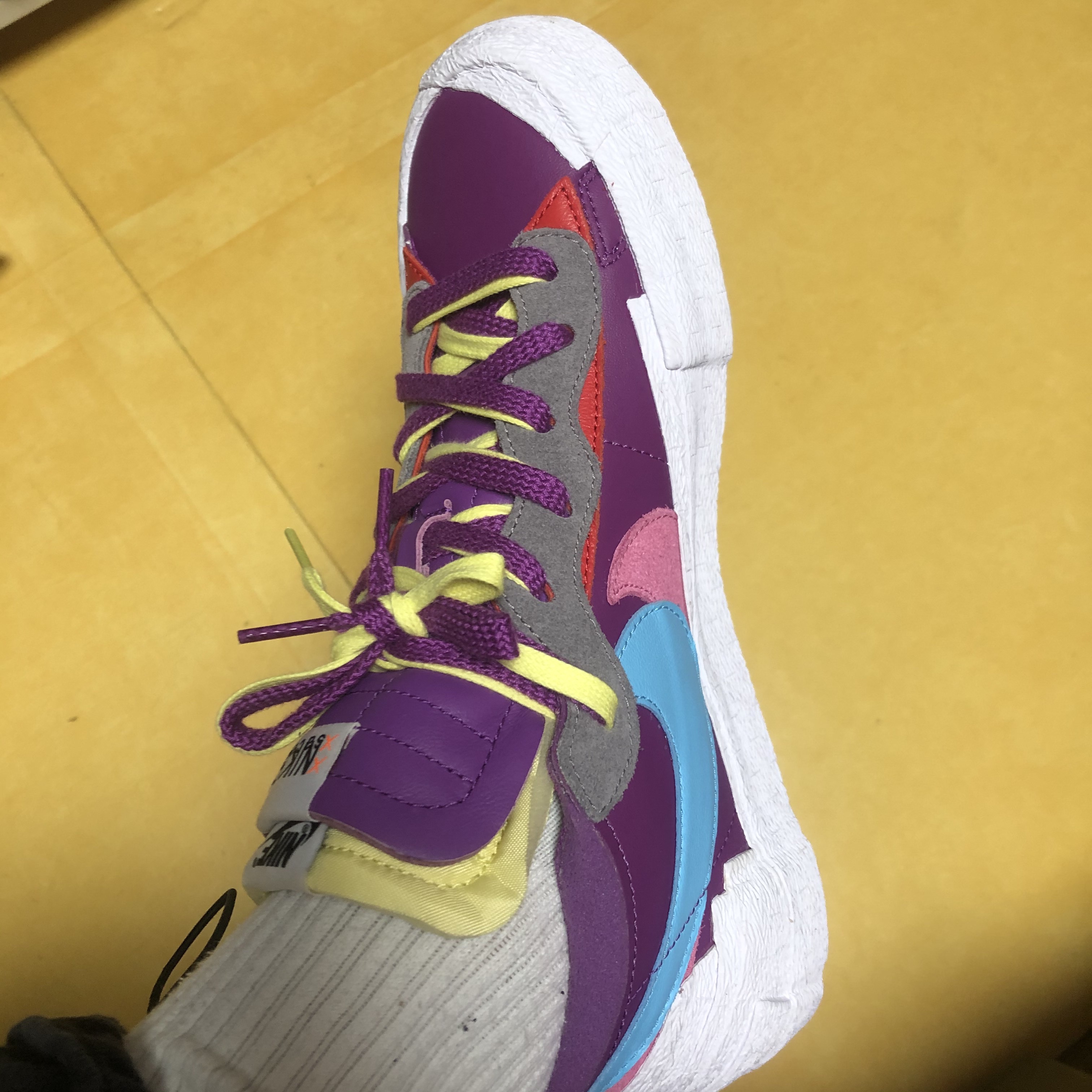 Nike x Sacai x Kaws Blazer Low Purple Dusk 착용 스타일 - 2