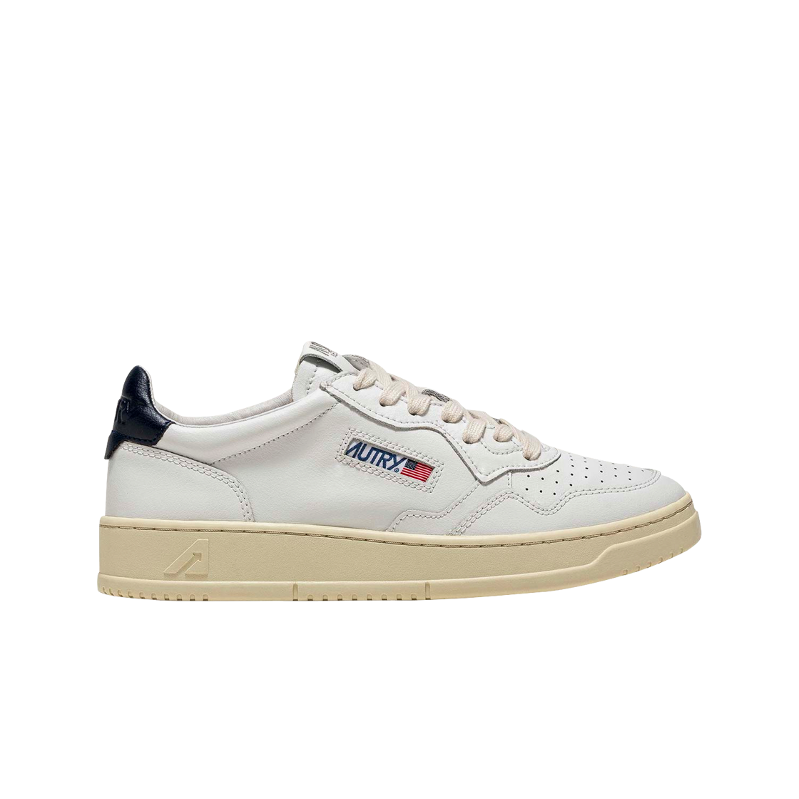 오트리 메달리스트 로우 레더 스니커즈 화이트 블루(Autry Medalist Low Leather Sneakers White Blue)