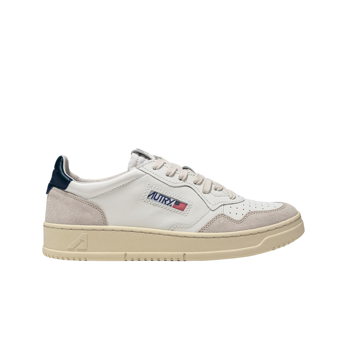 오트리 메달리스트 로우 레더 스웨이드 스니커즈 화이트 블루(Autry Medalist Low Leather Suede Sneakers White Blue)