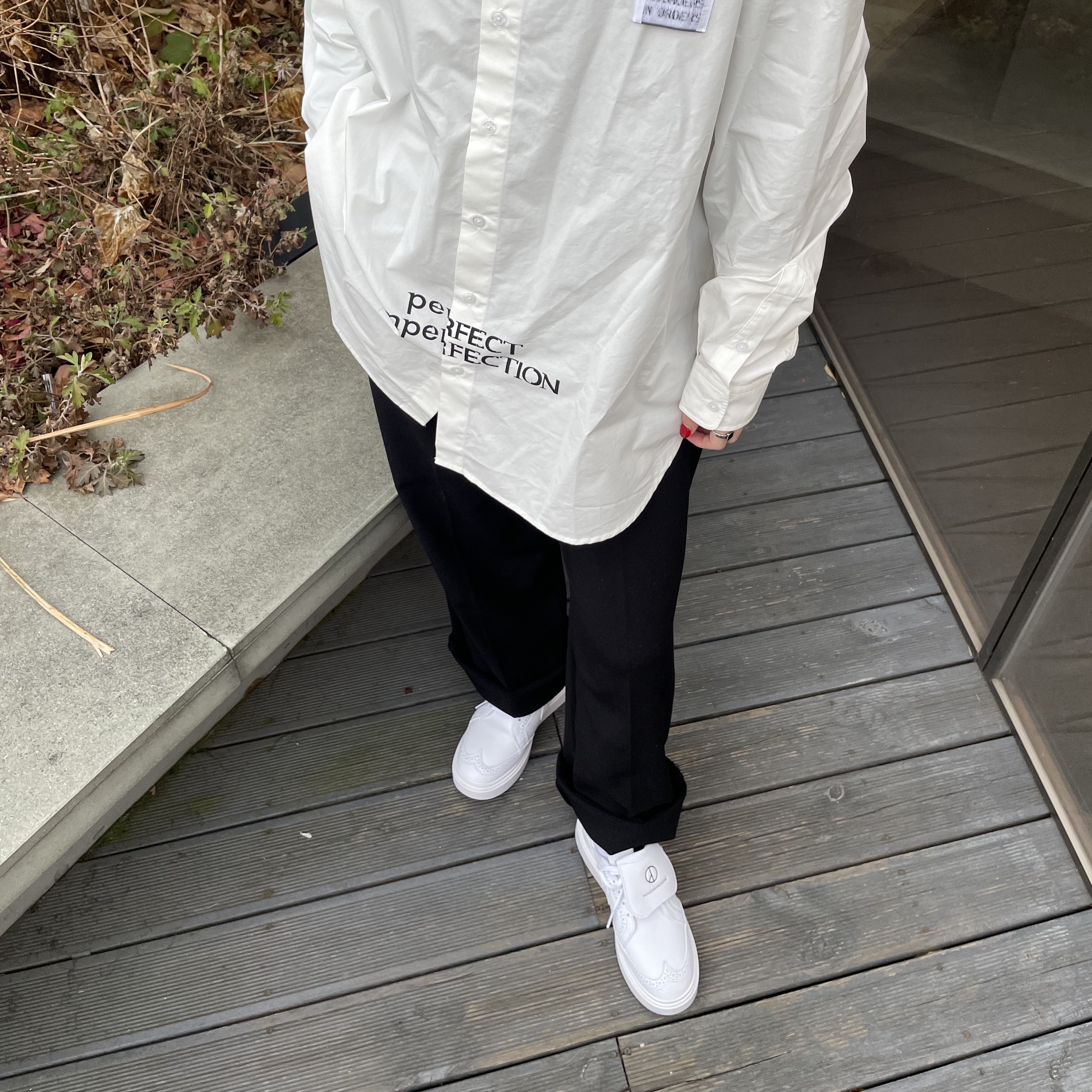 Nike x Peaceminusone Kwondo1 White 착용 스타일 - 4