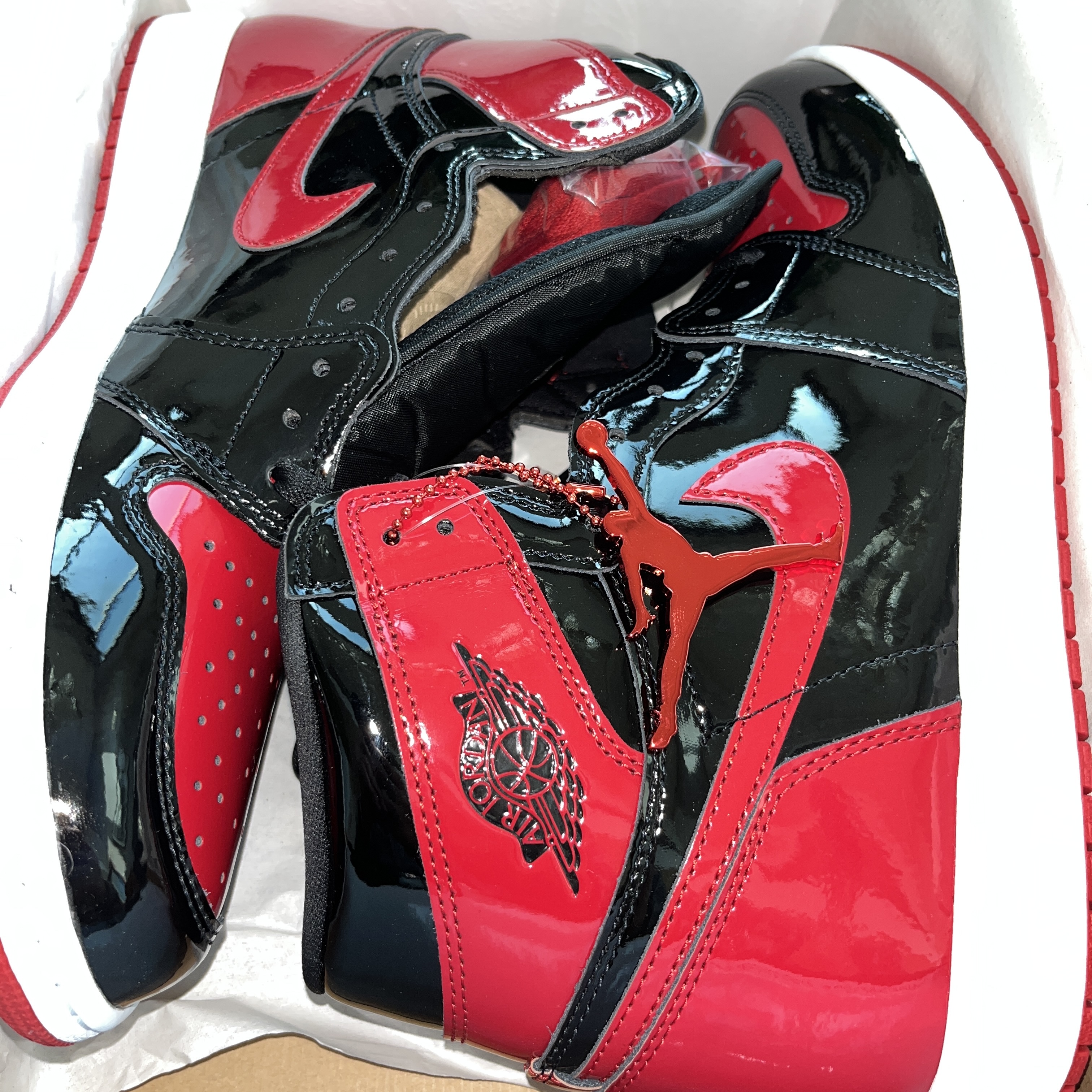 Jordan 1 Retro High OG Patent Bred, (GS) Jordan 1 Retro High OG Patent Bred 착용 스타일 - 2