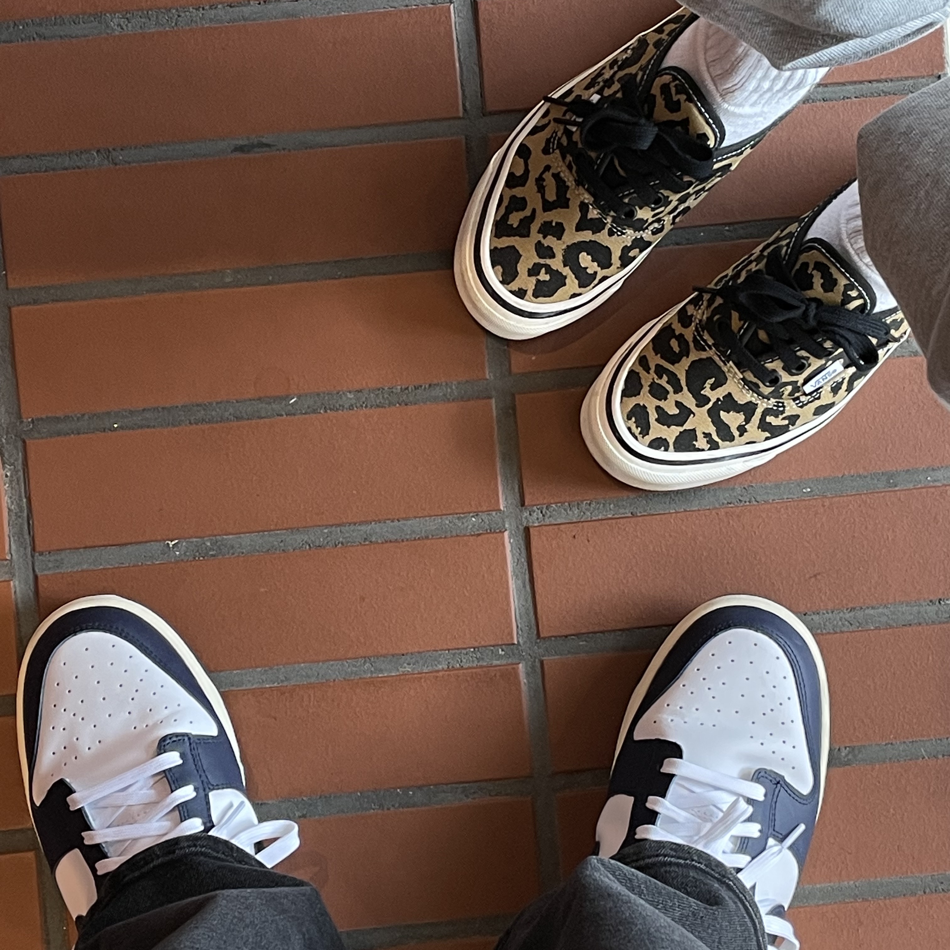Vans Authentic 44 DX Anaheim Factory Leopard, (W) Nike Dunk Low Vintage Midnight Navy 착용 스타일