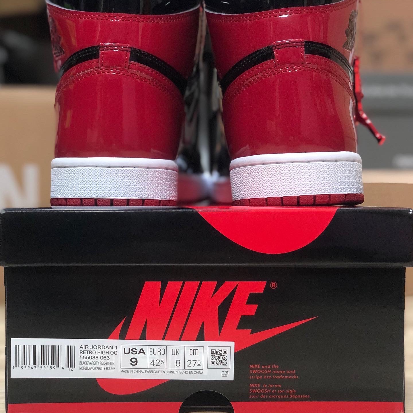 Jordan 1 Retro High OG Patent Bred 착용 스타일 - 5