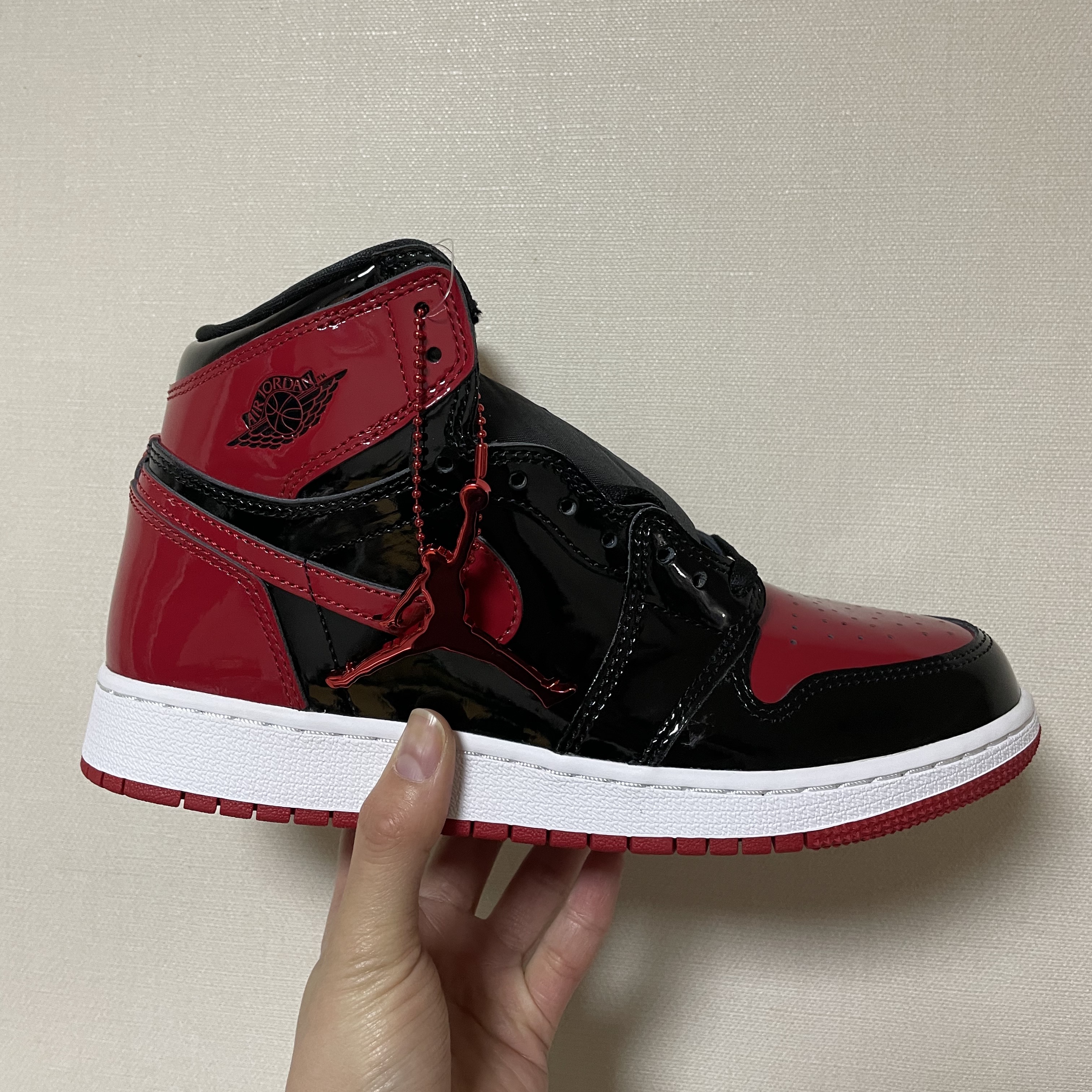 (GS) Jordan 1 Retro High OG Patent Bred 착용 스타일