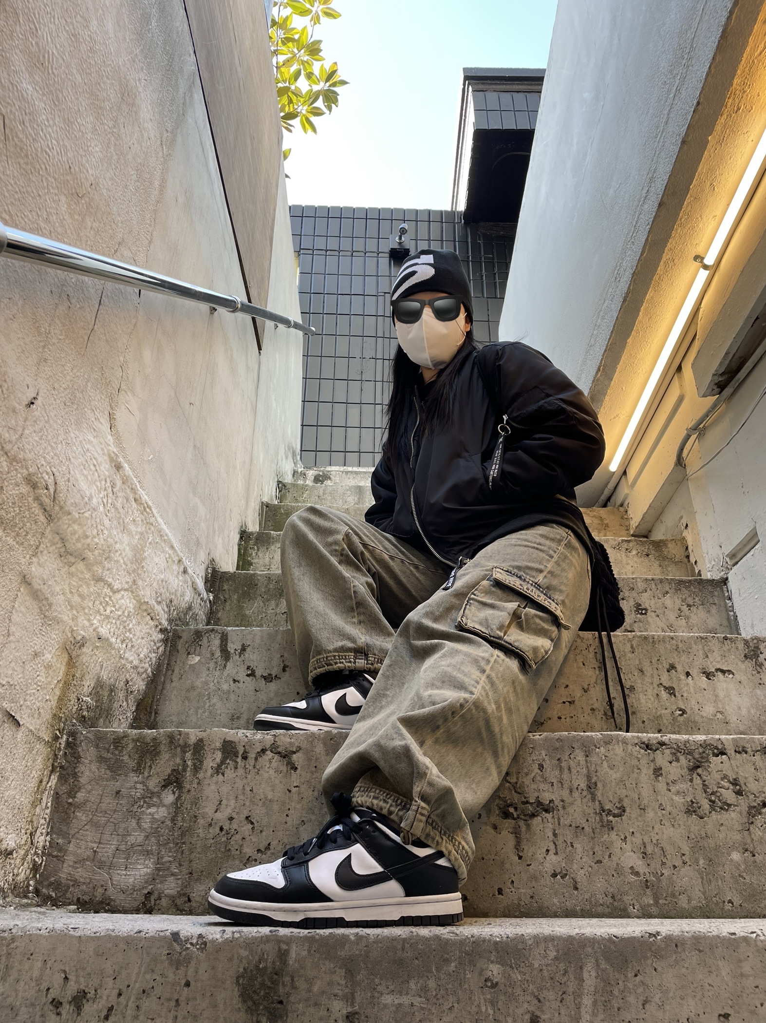 (W) Nike Dunk Low Black 착용 스타일