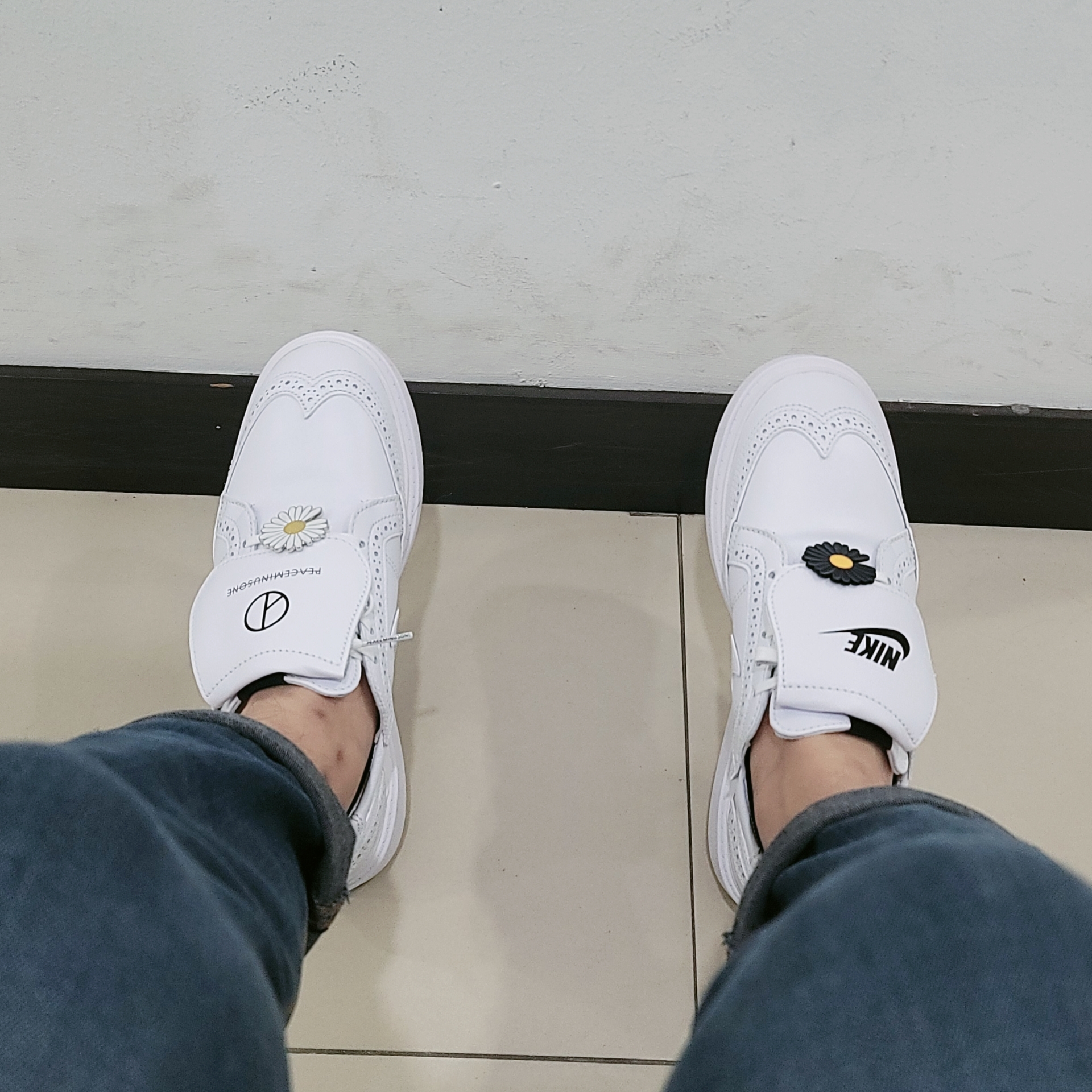 Nike x Peaceminusone Kwondo1 White 착용 스타일 - 4