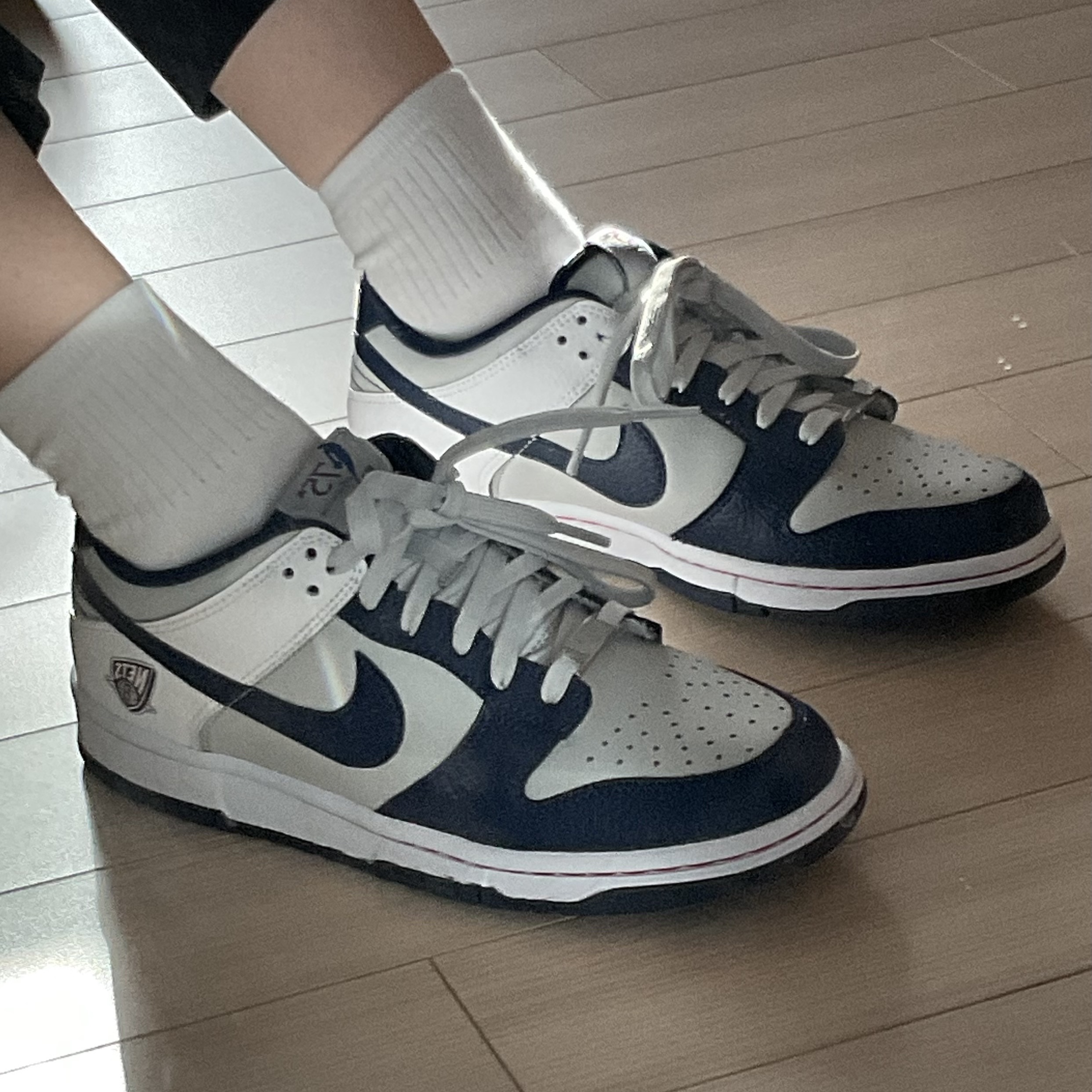 Nike x NBA Dunk Low Retro EMB Nets, (GS) Nike x NBA Dunk Low Nets 착용 스타일 - 3