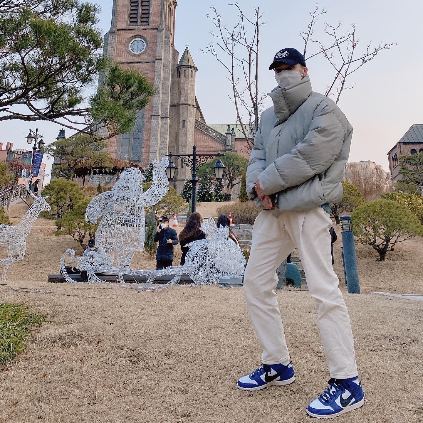 Nike x Ambush Dunk High Deep Royal Blue 착용 스타일