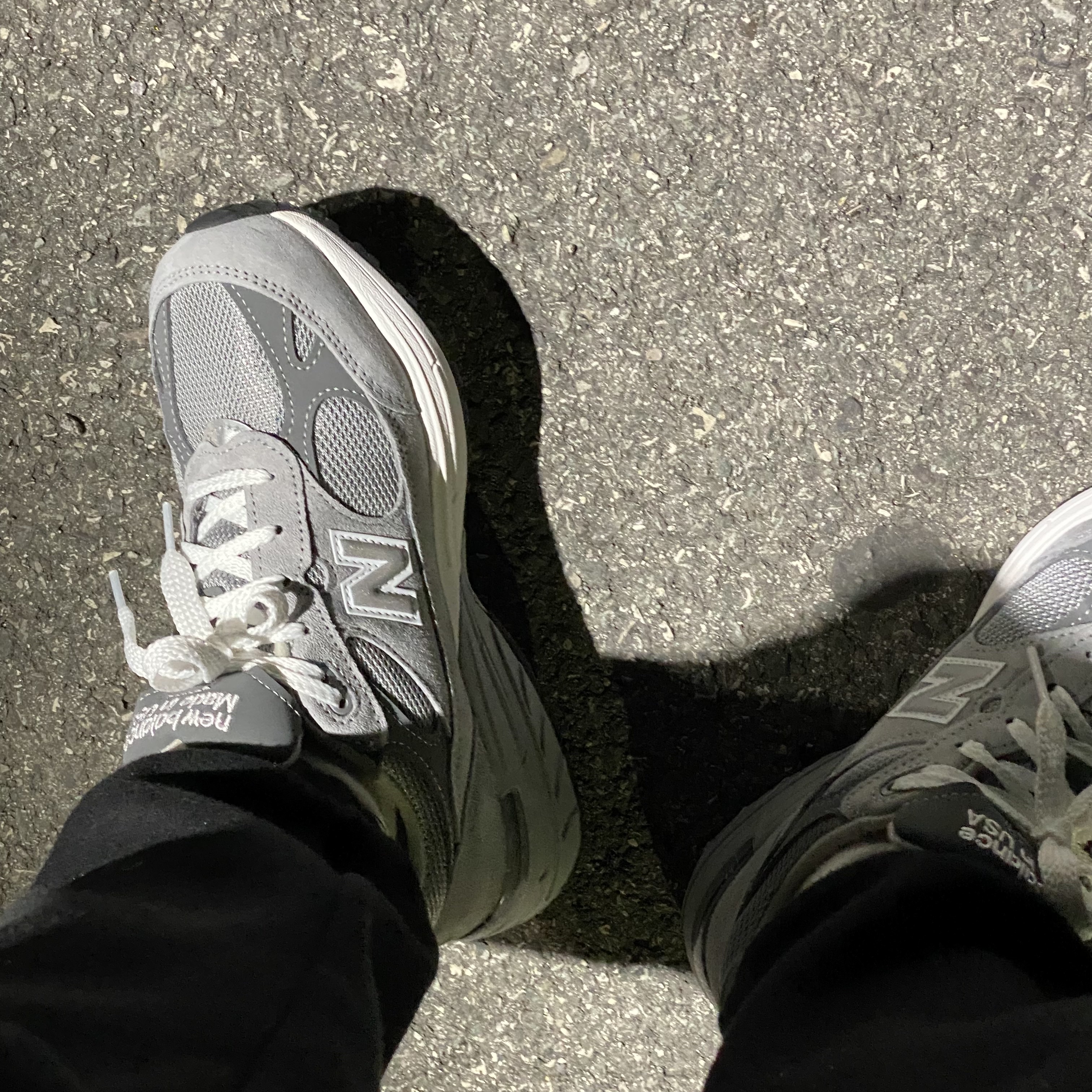 (W) New Balance 993 Made in USA Grey - B Standard, New Balance 993 Made in USA Grey - D Standard 착용 스타일 - 1