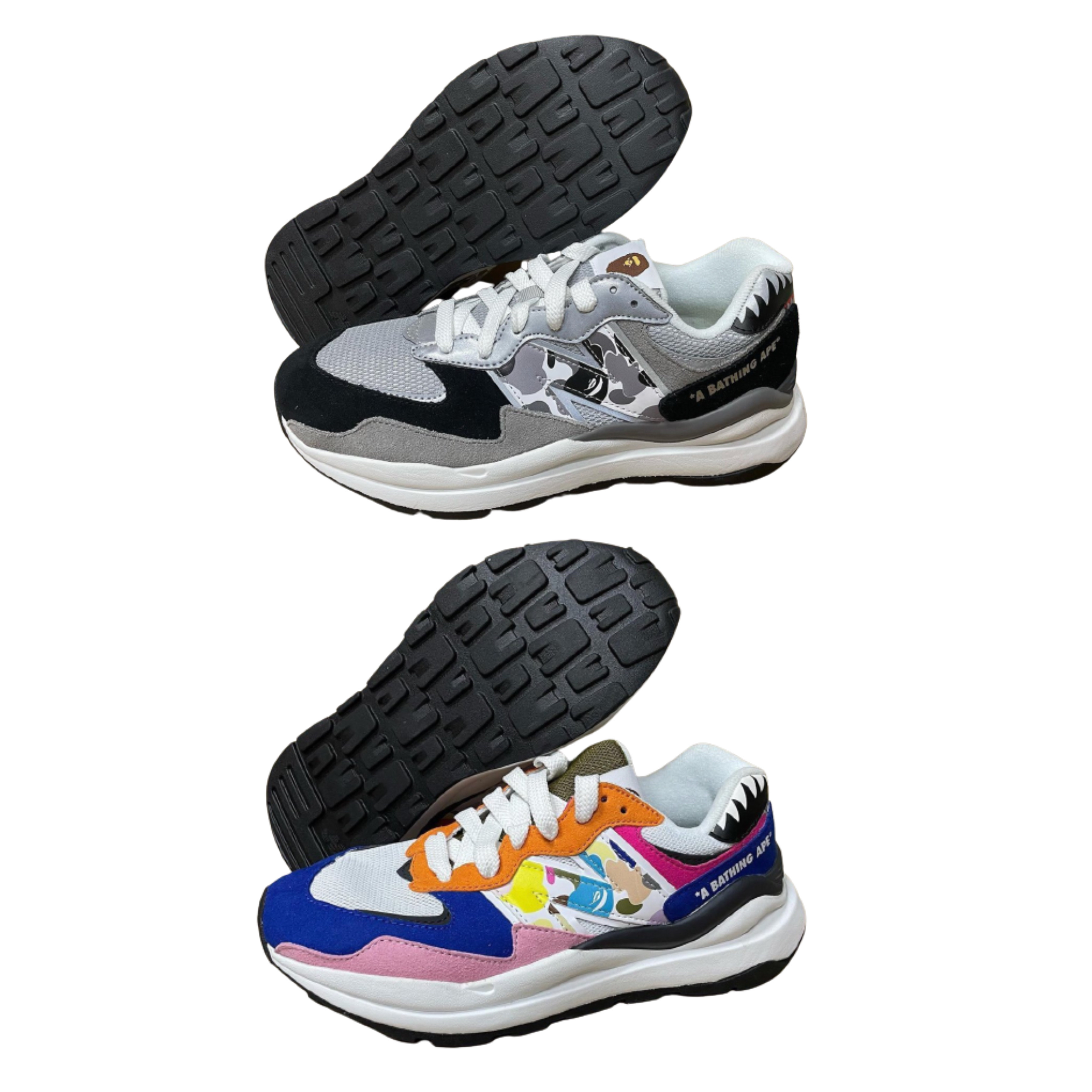 New Balance x BAPE 2002R Black Camo (Special Box), New Balance x BAPE 2002R Gray Camo (Special Box) 착용 스타일 - 2