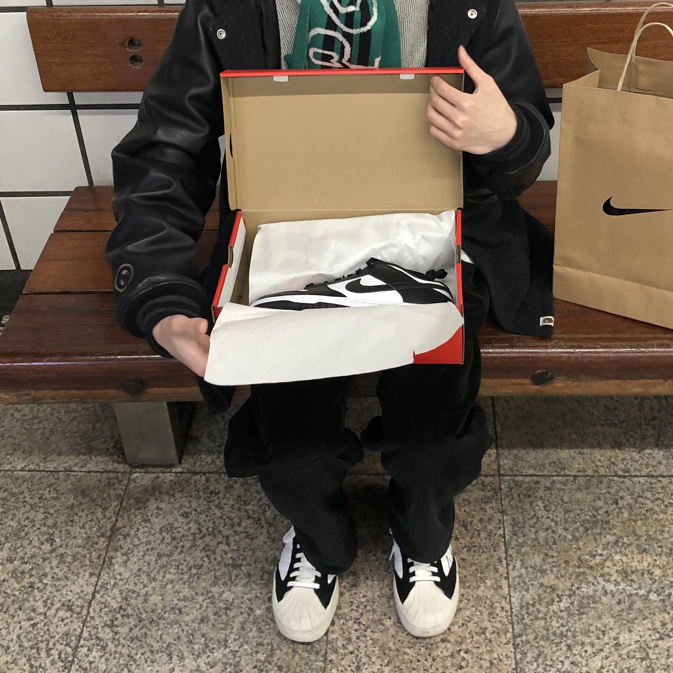 Nike Dunk Low Retro Black, Y-3 Yohji Star Off White 착용 스타일
