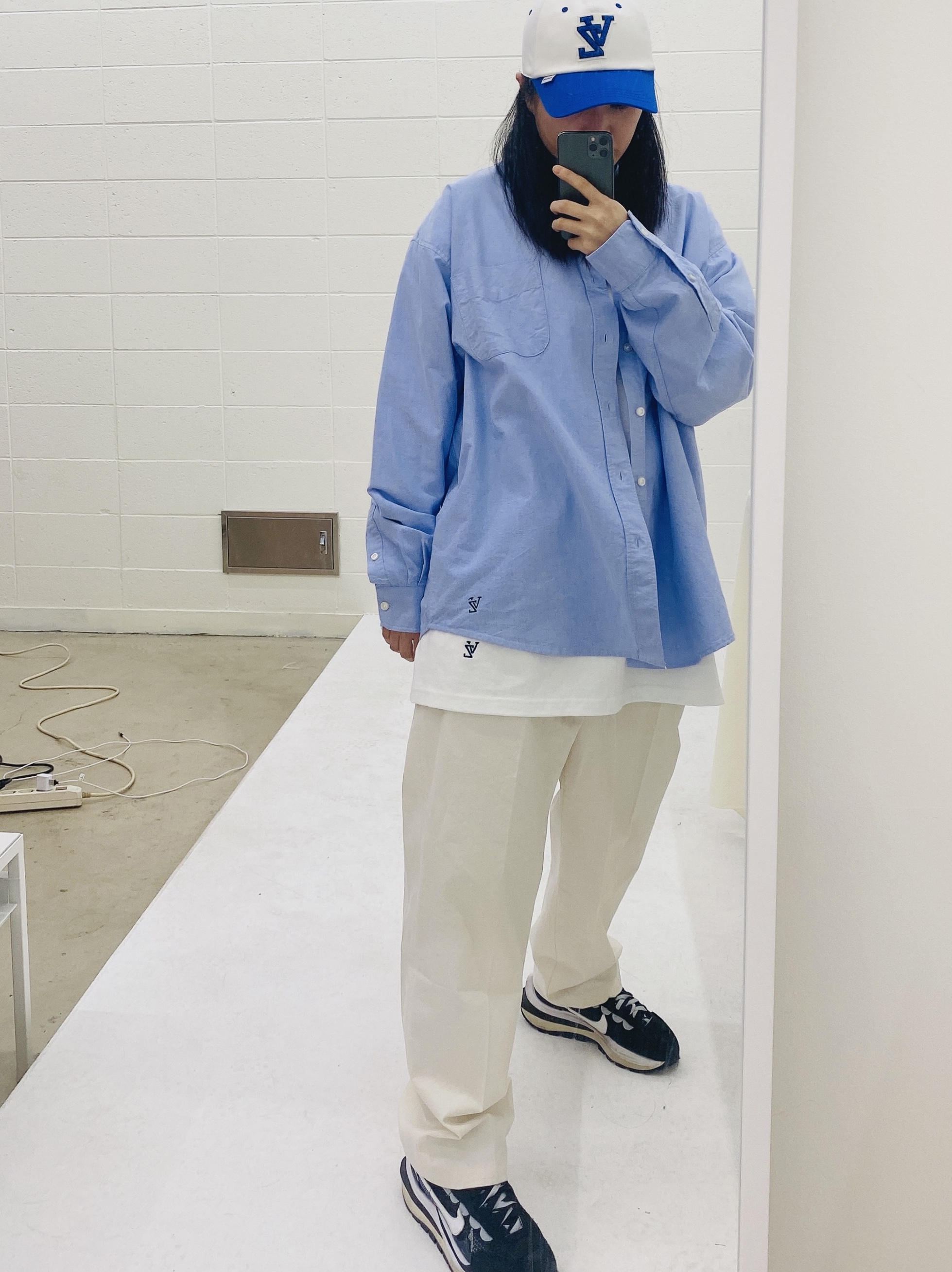 Nike x Sacai VaporWaffle Black White 착용 스타일
