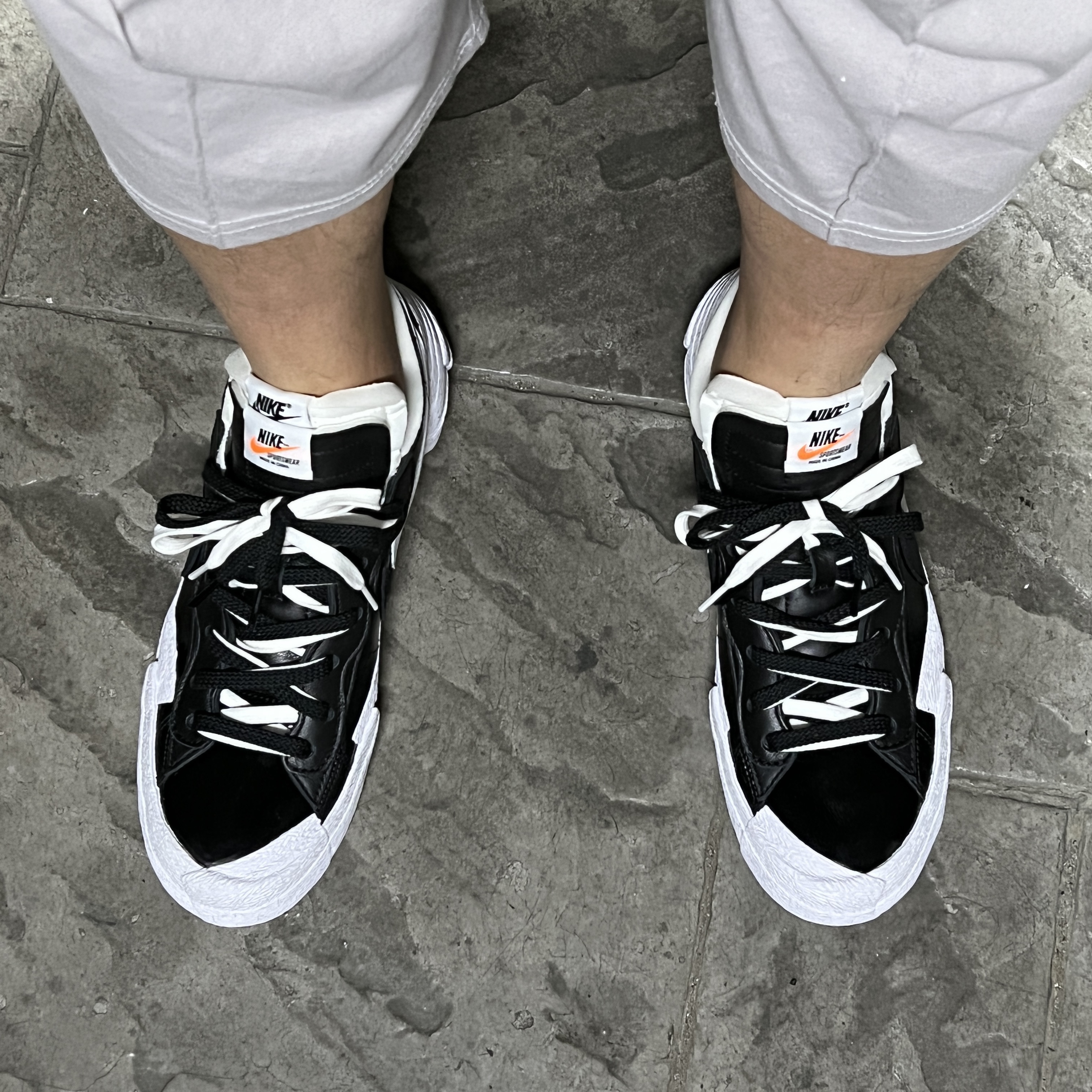 Nike x Sacai Blazer Low Black Patent Leather 착용 스타일