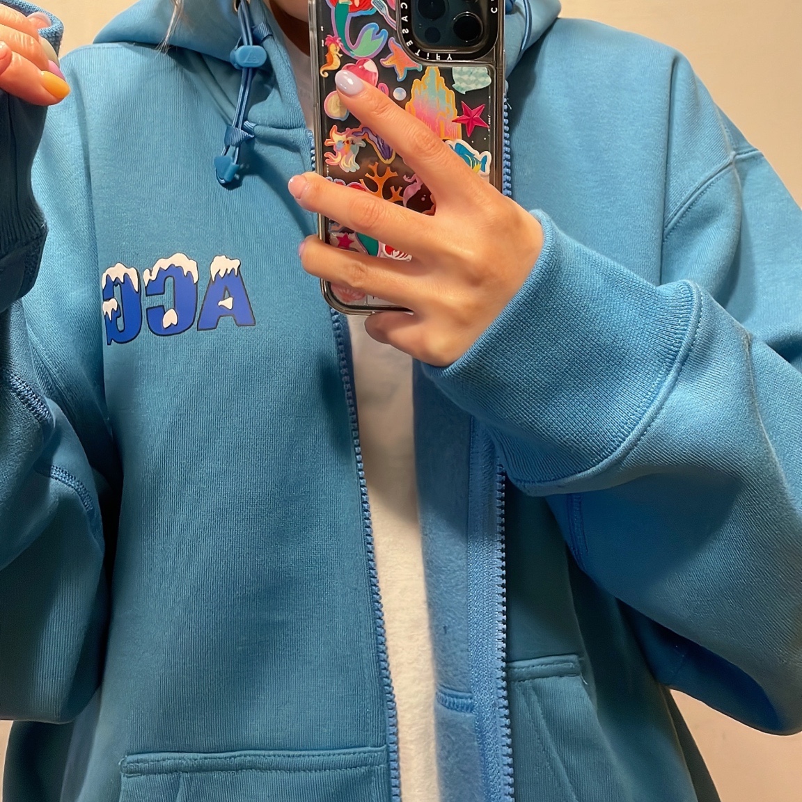 Nike ACG Therma-Fit Full Zip Graphic Hoodie Dutch Blue 착용 스타일 - 1
