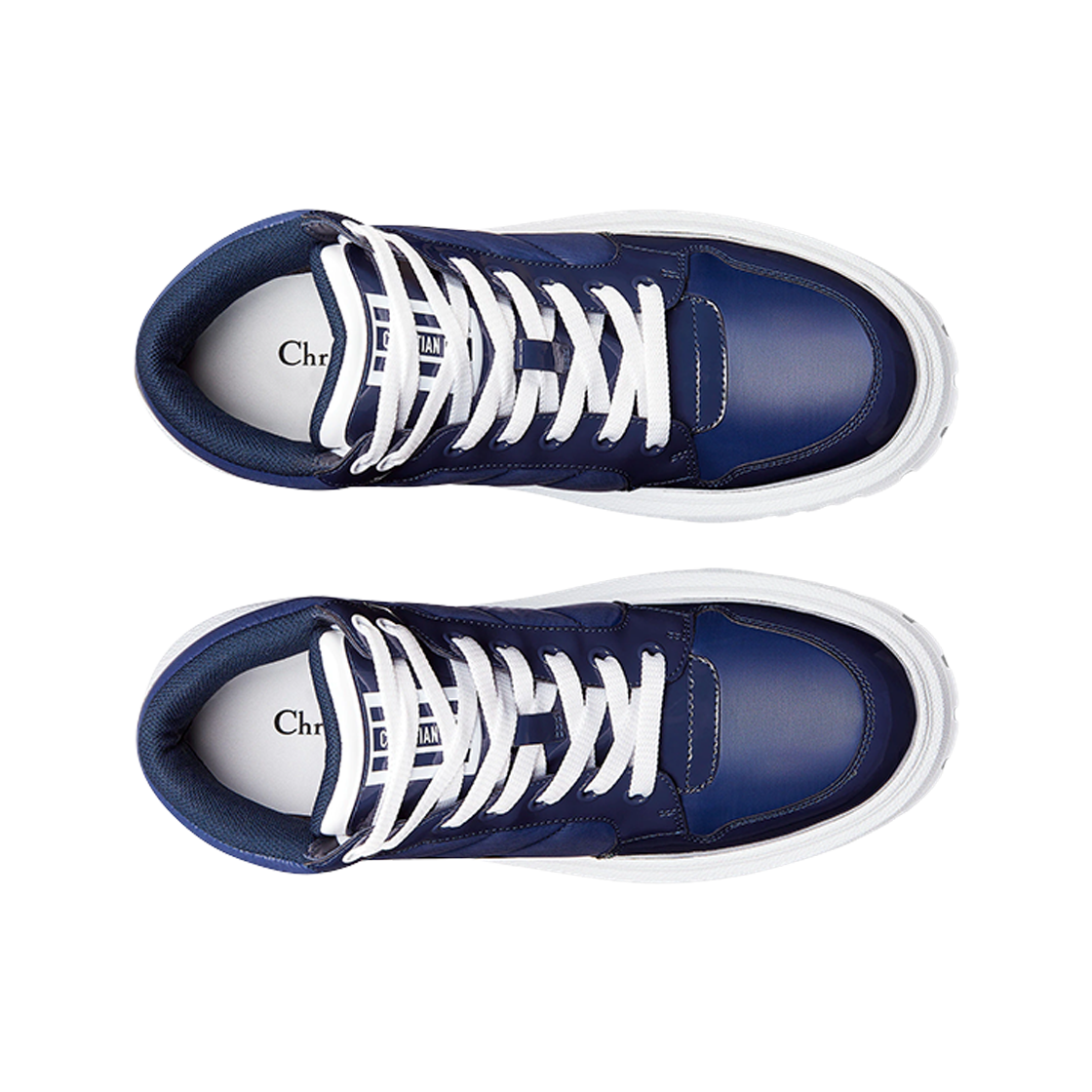 (W) 디올 D 플레이어 스니커즈 퀼티드 나일론 네이비 블루((W) Dior D-Player Sneakers Quilted Nylon Navy Blue) - 2