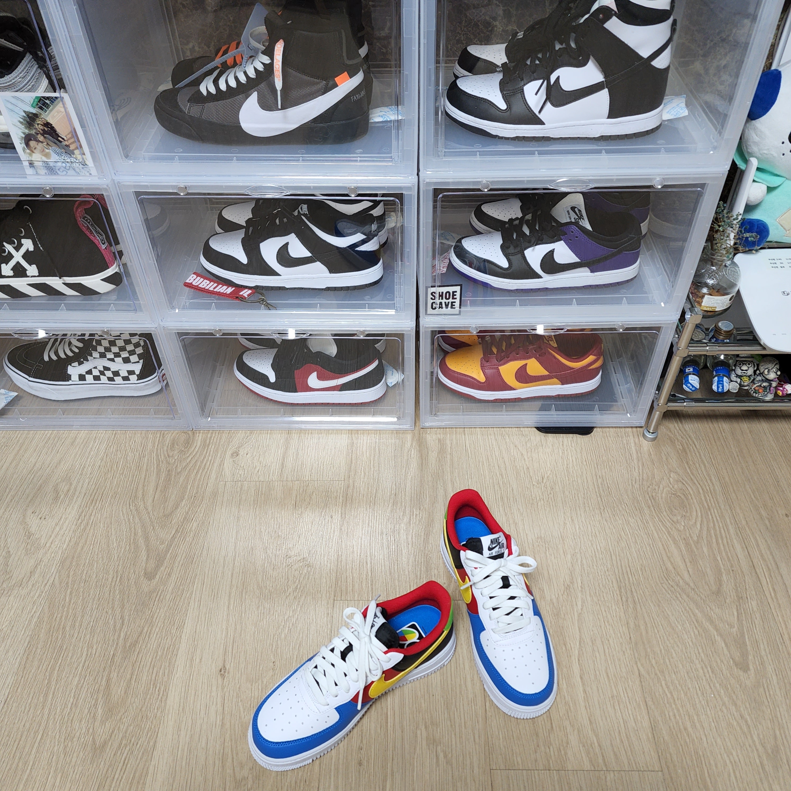 Nike x UNO Air Force 1 '07 QS White Yellow Zest 착용 스타일 - 1