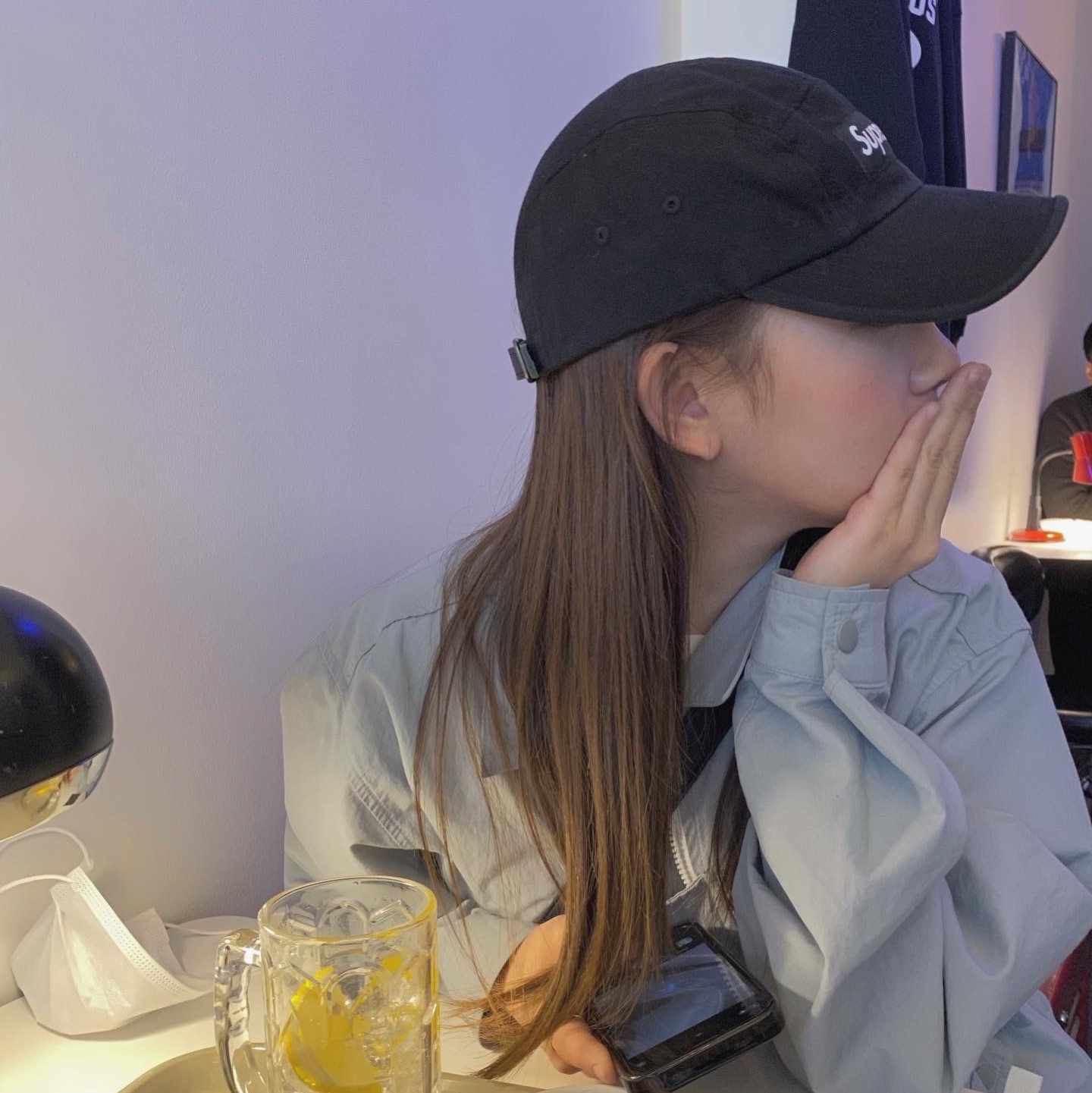 Supreme Washed Chino Twill Camp Cap Black 착용 스타일