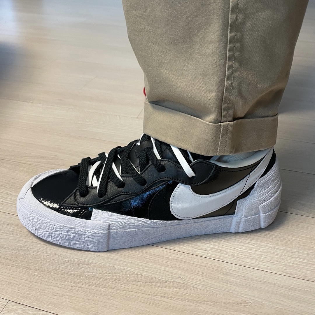 Nike x Sacai Blazer Low Black Patent Leather 착용 스타일