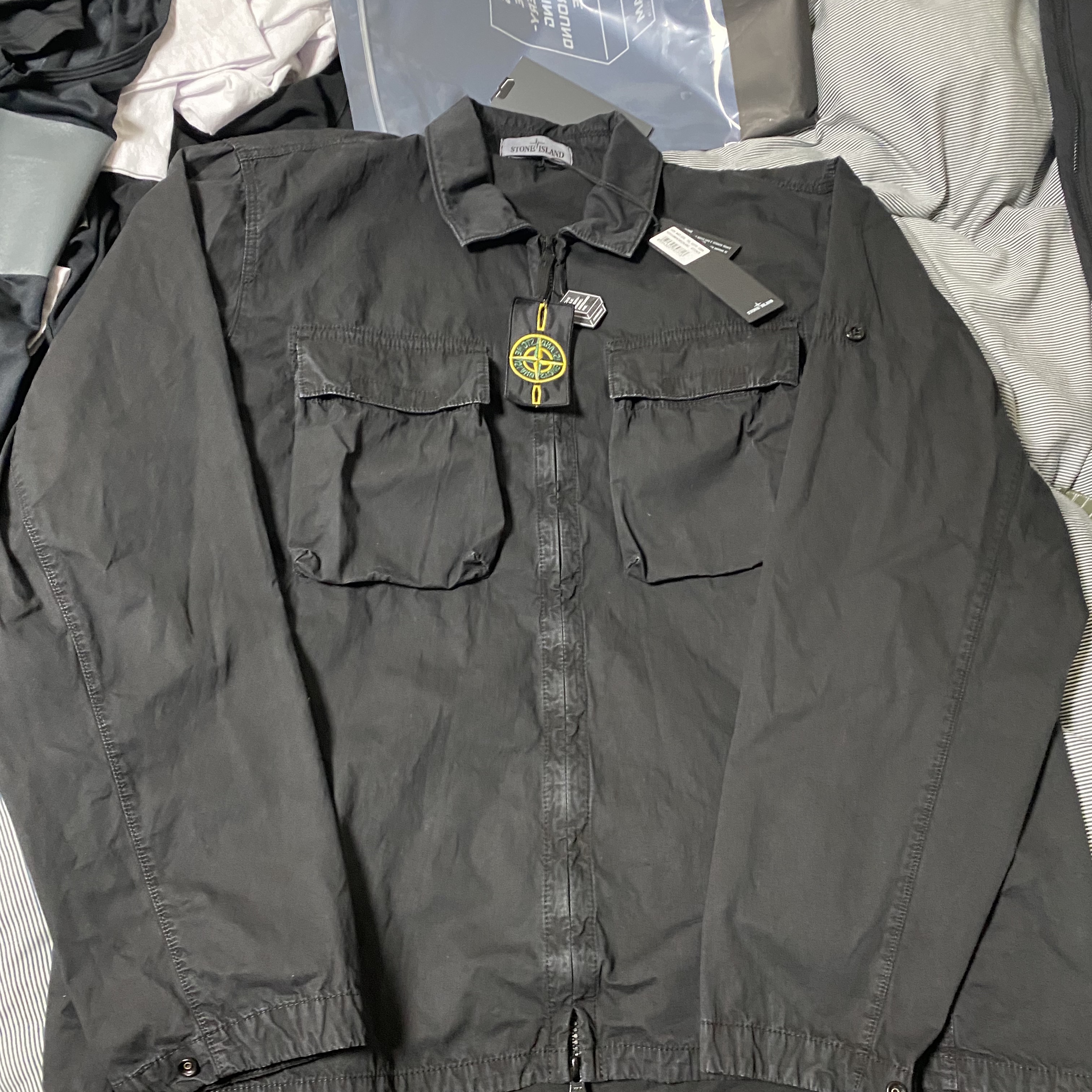 Stone Island 114WN T.CO+OLD Overshirt Black - 22SS 착용 스타일 - 4