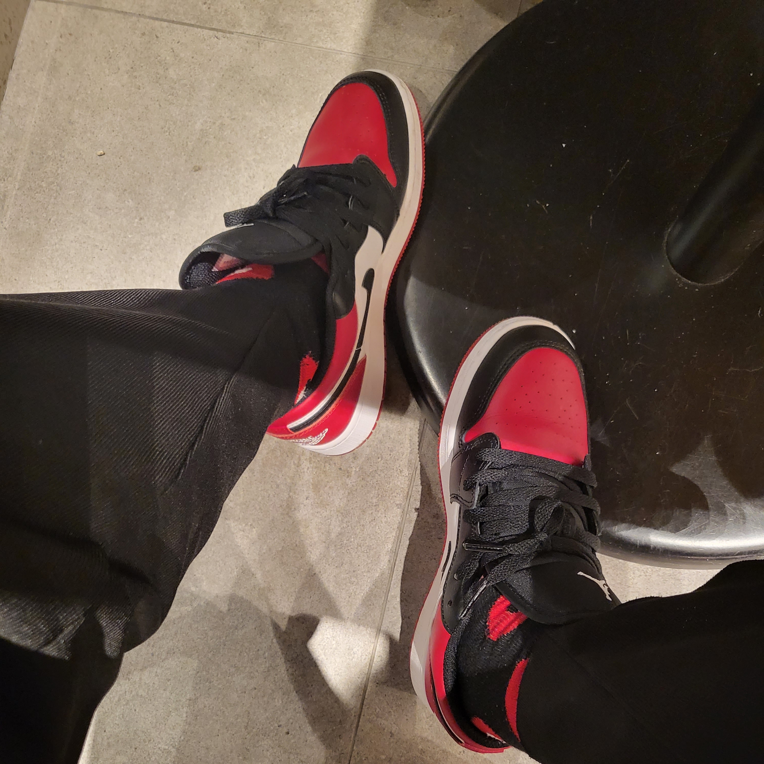 (GS) Jordan 1 Low Bred Toe 착용 스타일