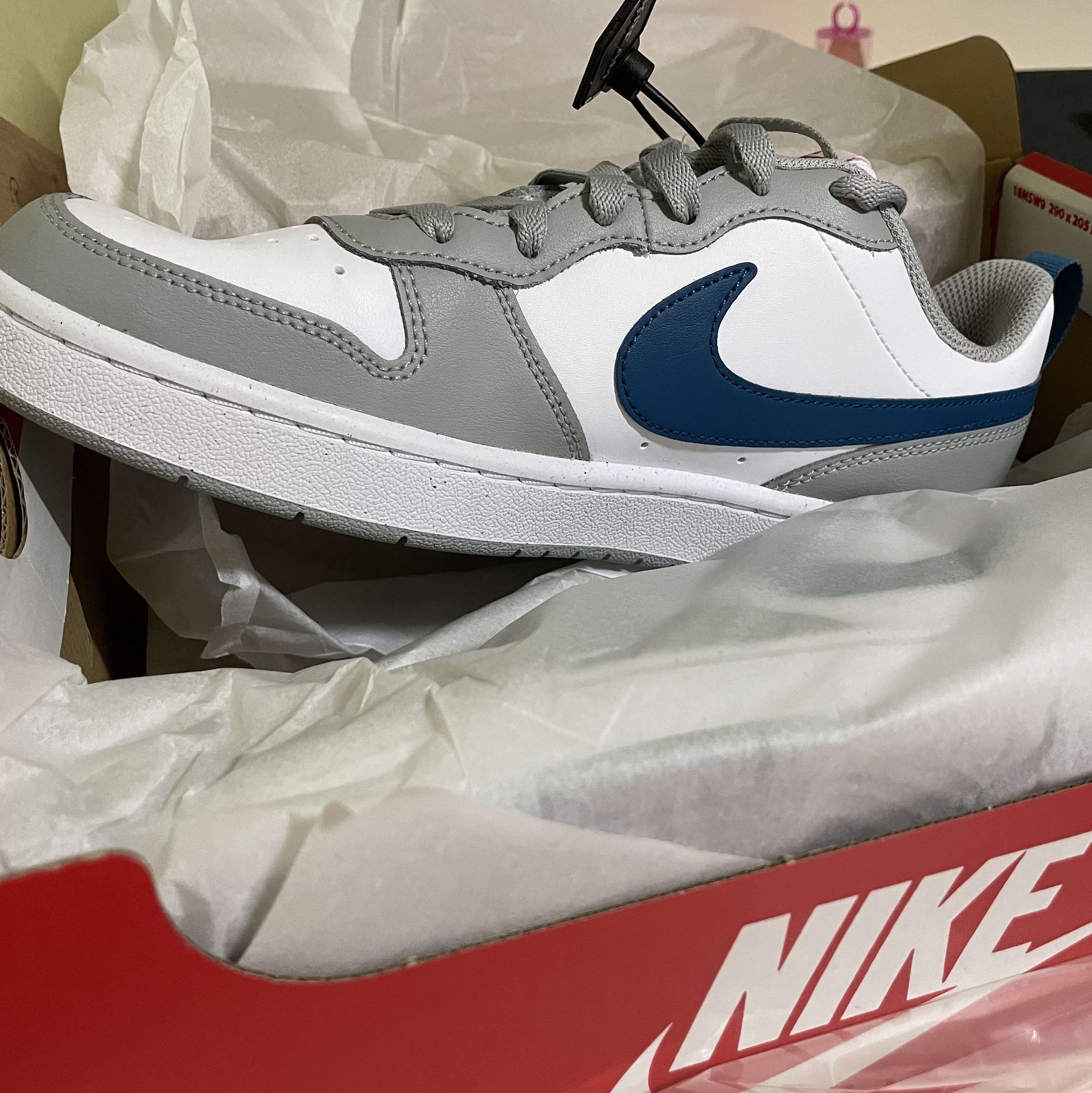 (GS) Nike Court Borough Low 2 Light Smoke Grey 착용 스타일