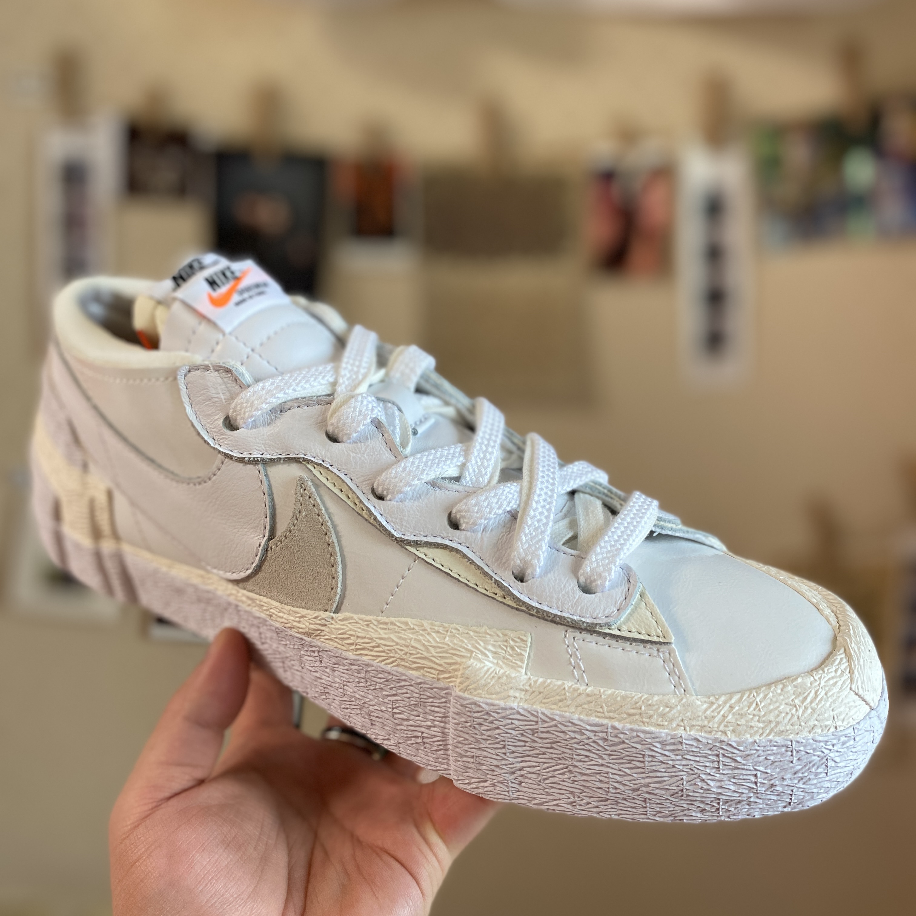 Nike x Sacai Blazer Low White Patent Leather 착용 스타일