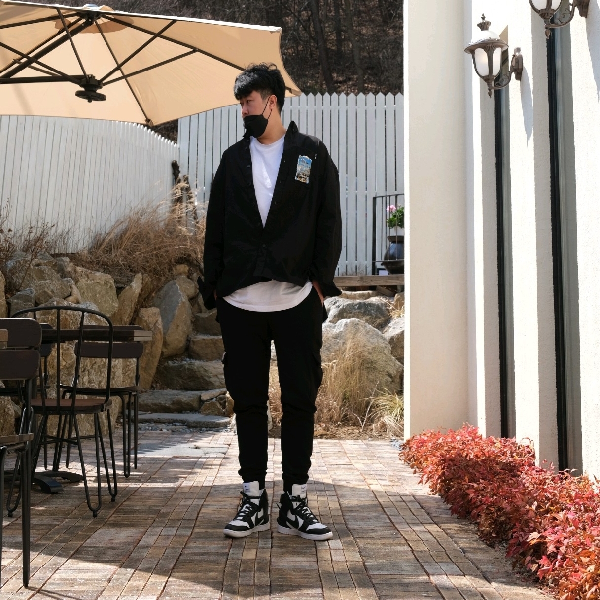 Nike x Ambush Dunk High Black 착용 스타일 - 1