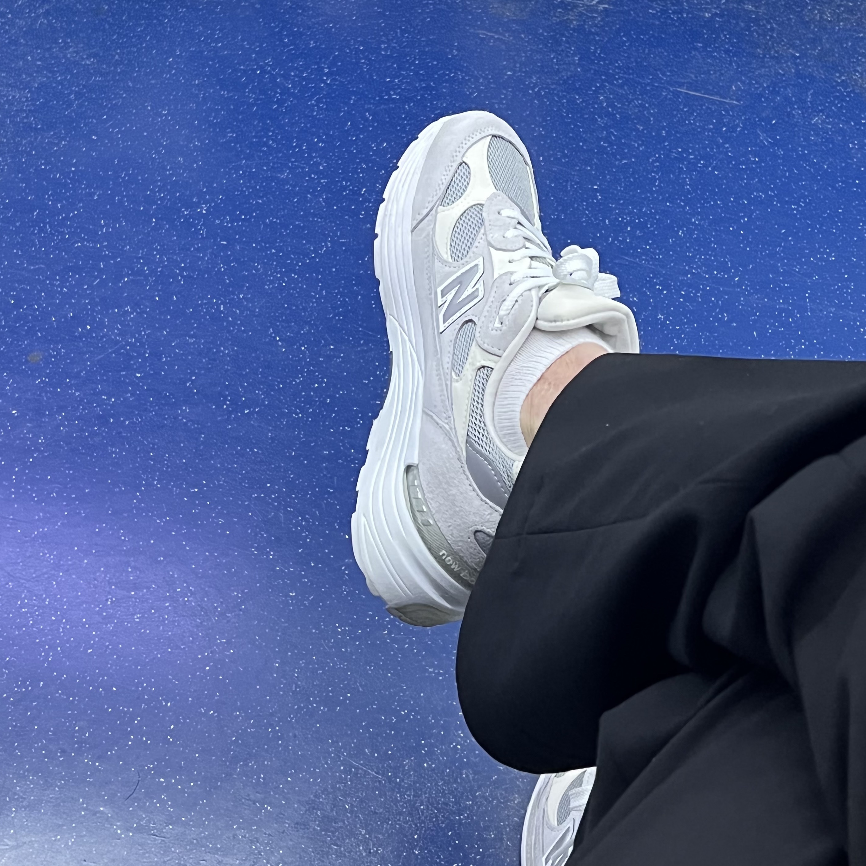 New Balance 992 Made in USA White Silver 착용 스타일