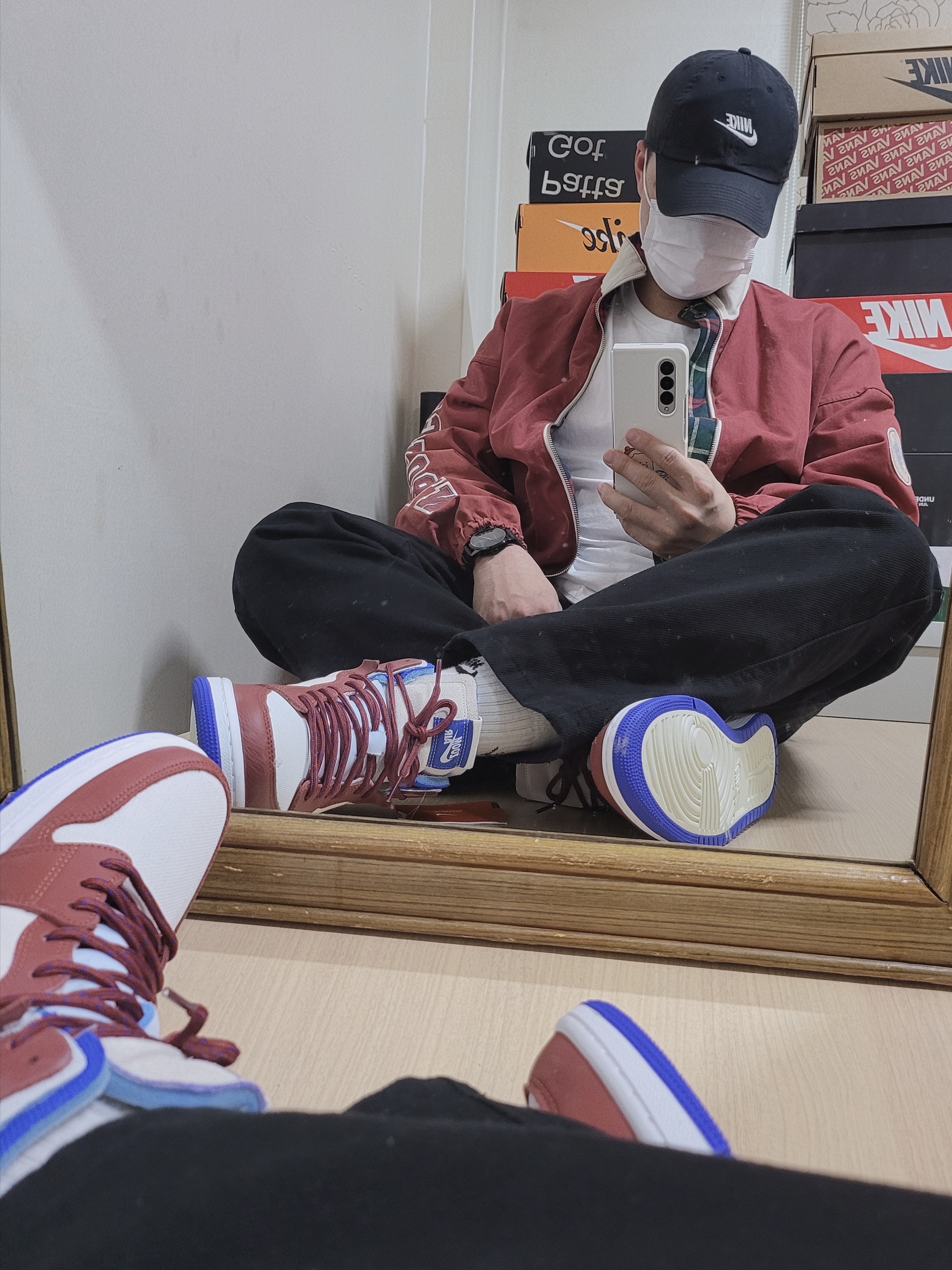 (W) Jordan 1 Zoom Air CMFT Team Red 착용 스타일 - 3