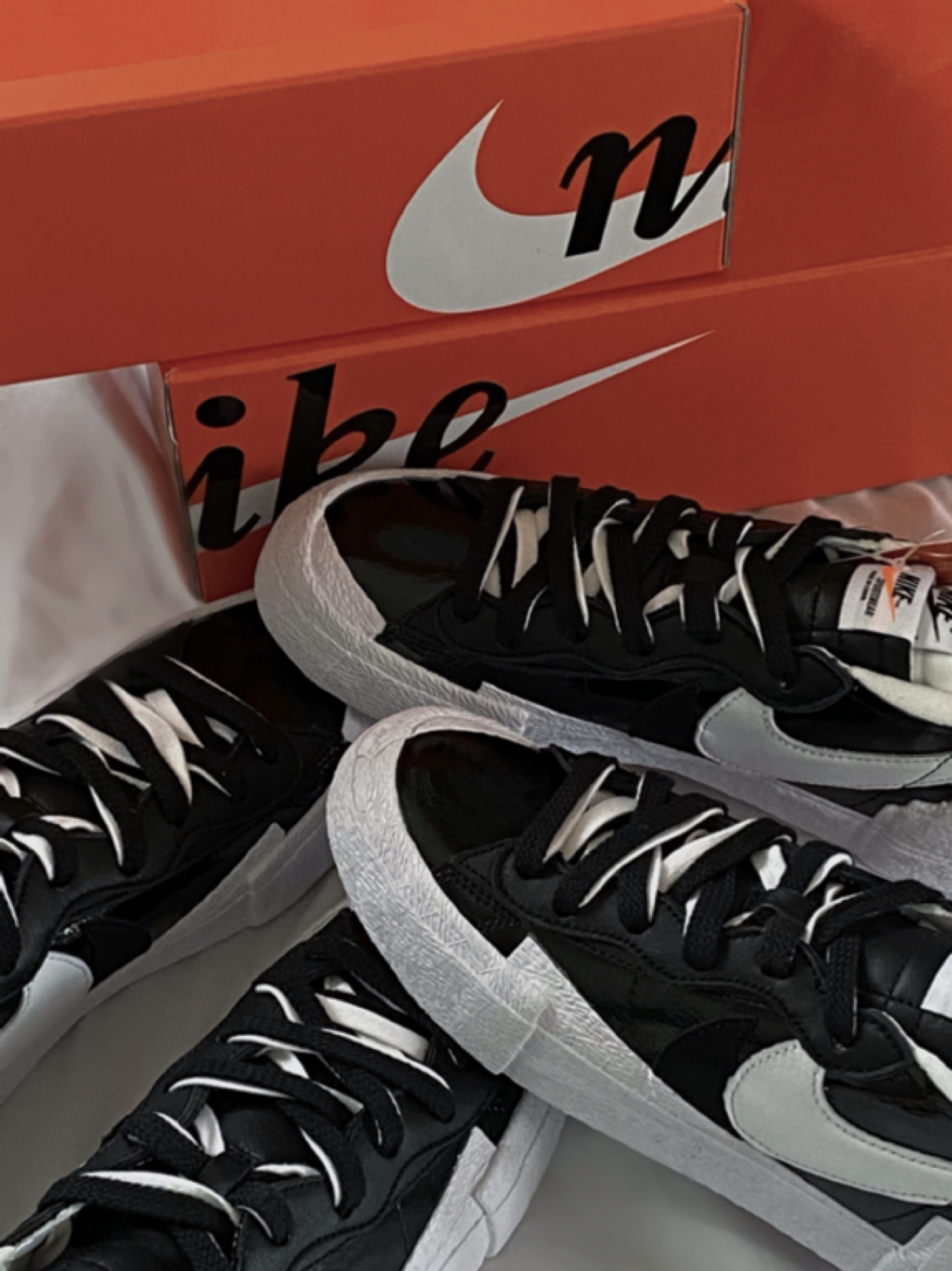 Nike x Sacai Blazer Low Black Patent Leather 착용 스타일