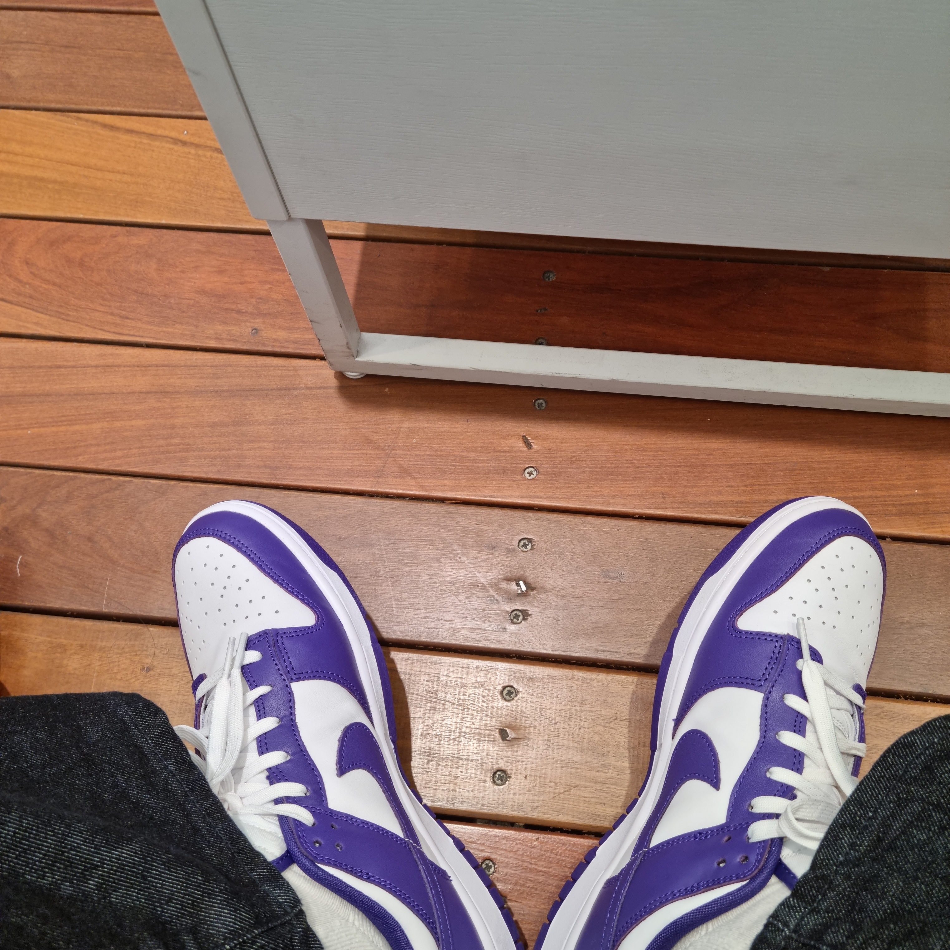 Nike Dunk Low Retro Championship Court Purple 착용 스타일 - 1