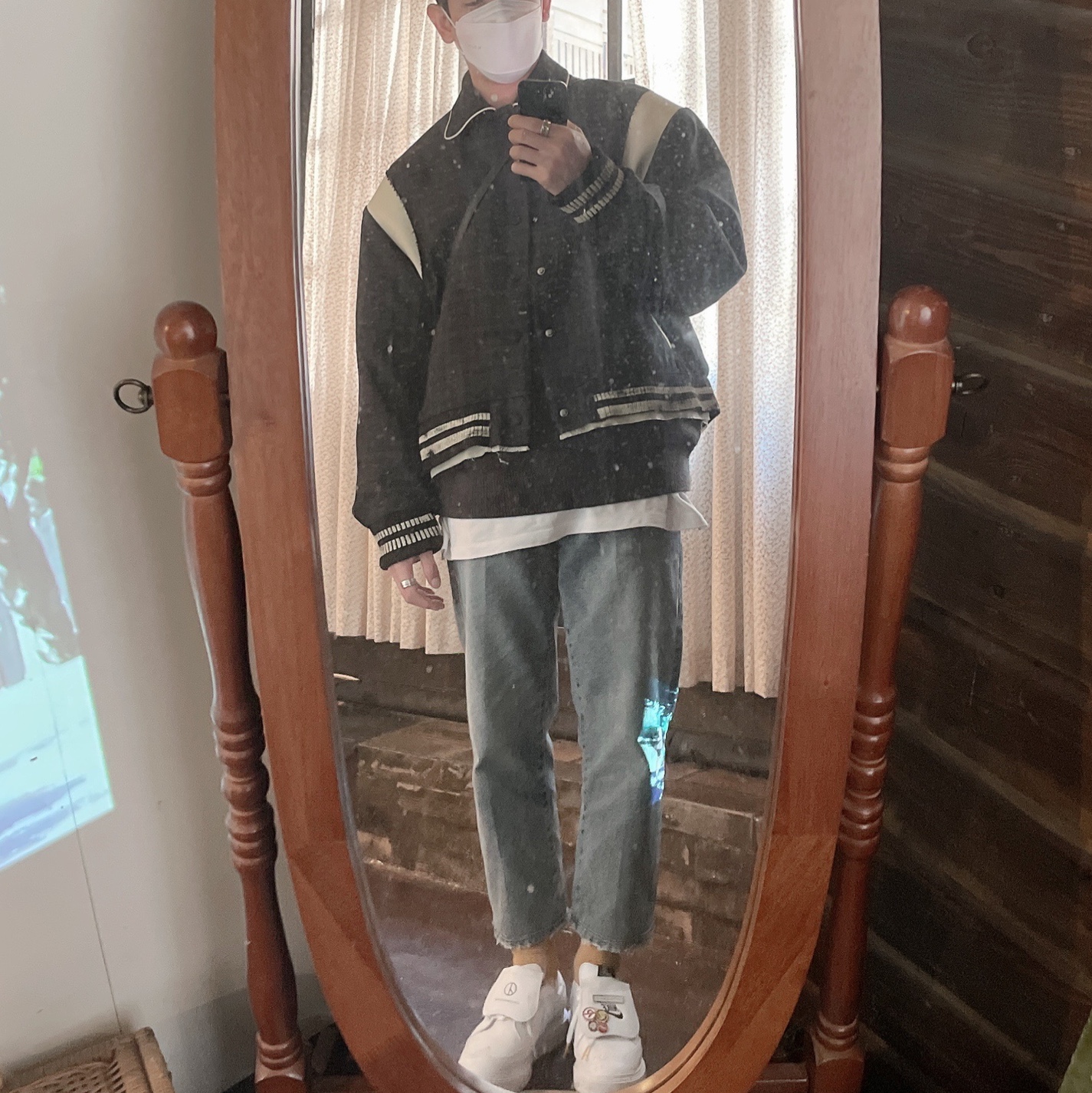 Nike x Peaceminusone Kwondo1 White, Ader Error Tedd Jacket Noir 착용 스타일