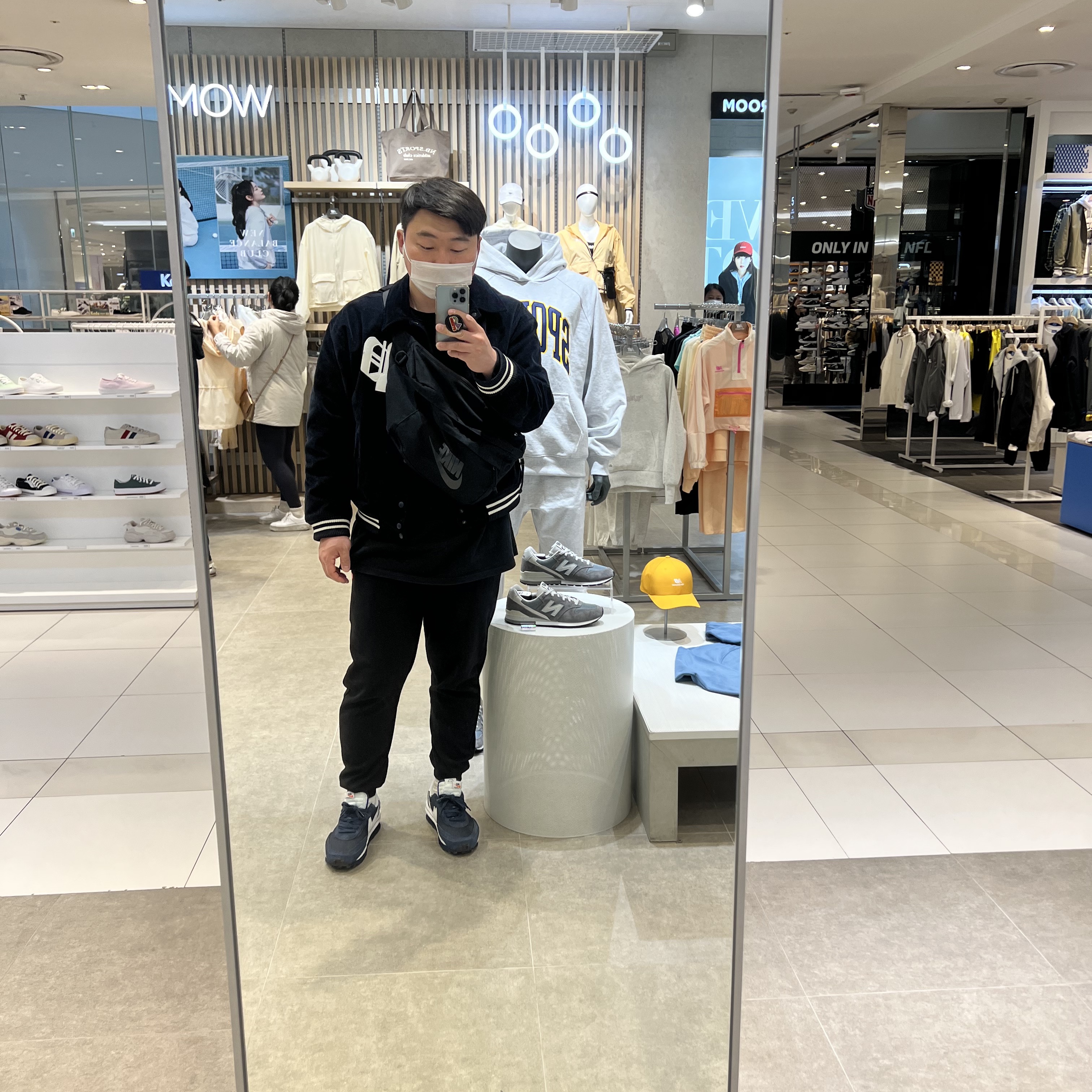Nike x Sacai x Fragment LDWaffle Blackened Blue 착용 스타일 - 1
