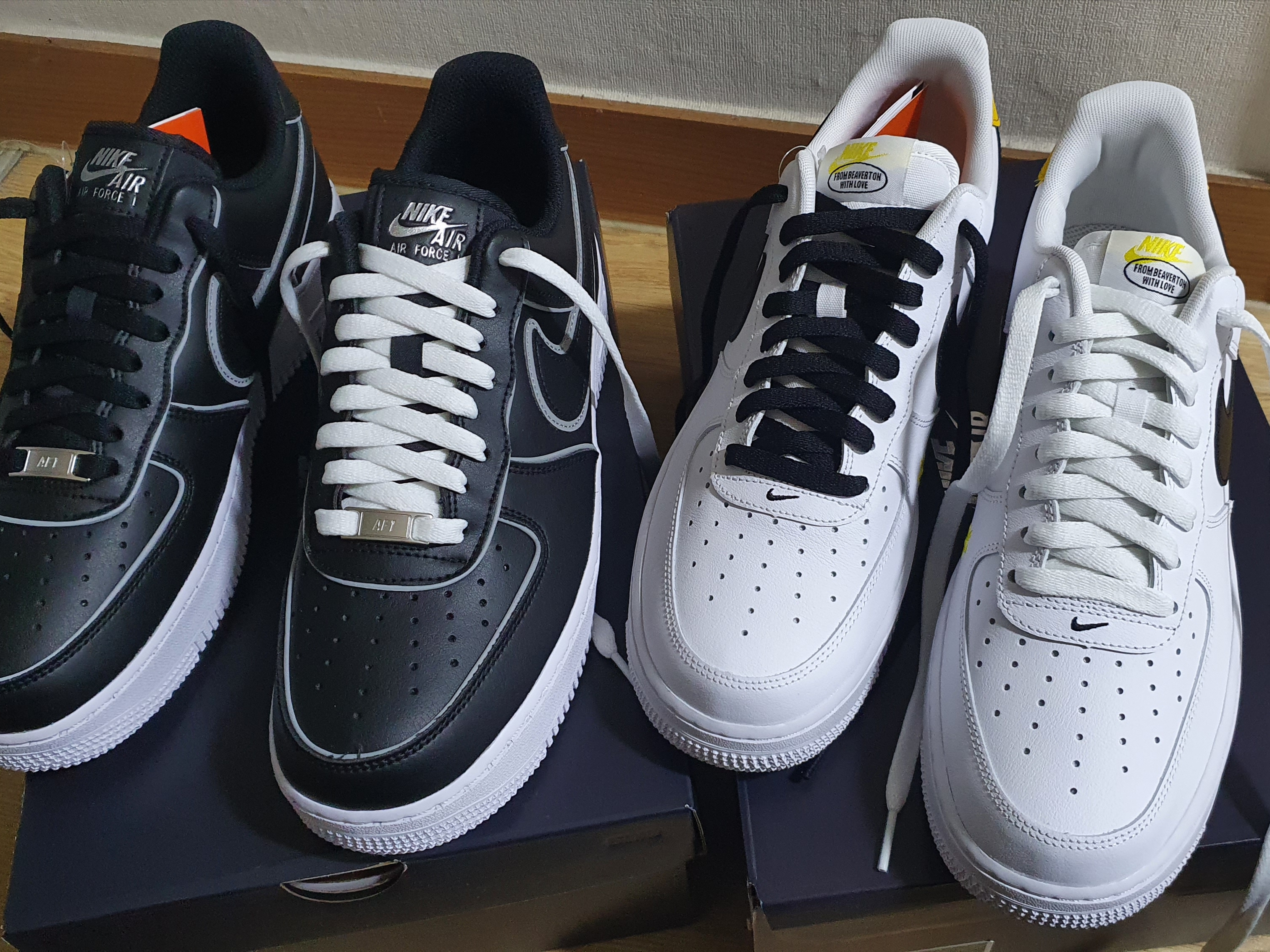 Nike Air Force 1 '07 LV8 2 Have a Nike Day, Nike Air Force 1 '07 LV8 Black White 착용 스타일