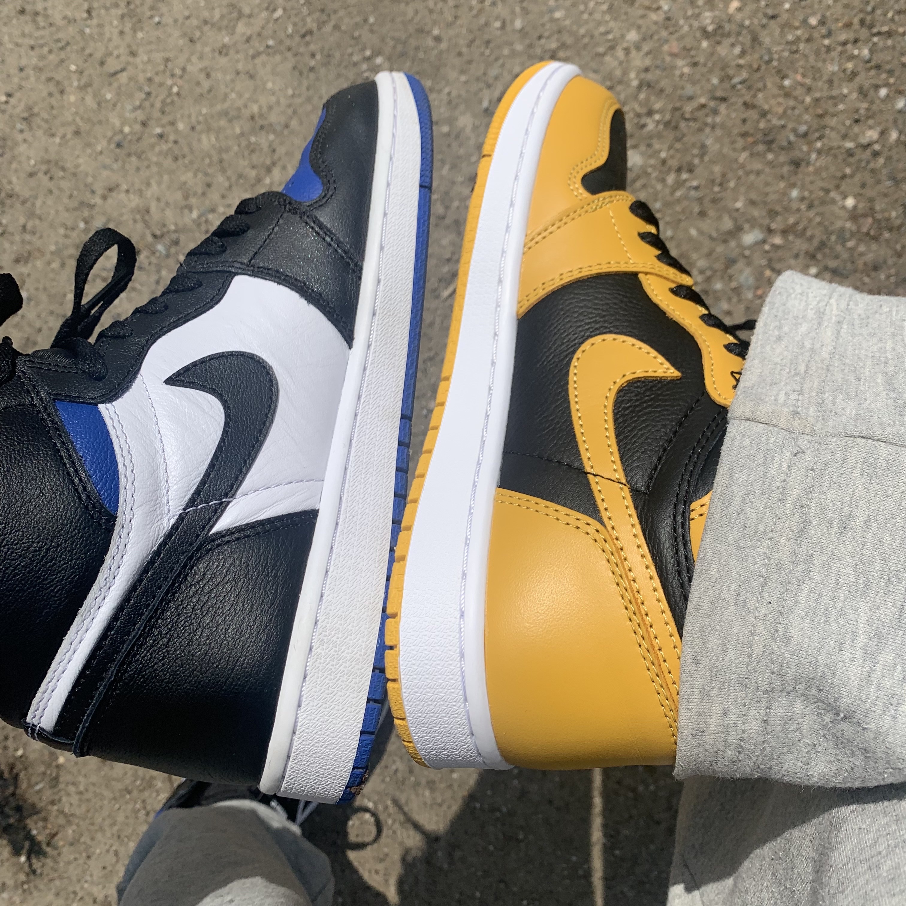 Jordan 1 Retro High OG Pollen, Jordan 1 Retro High OG Royal Toe 착용 스타일